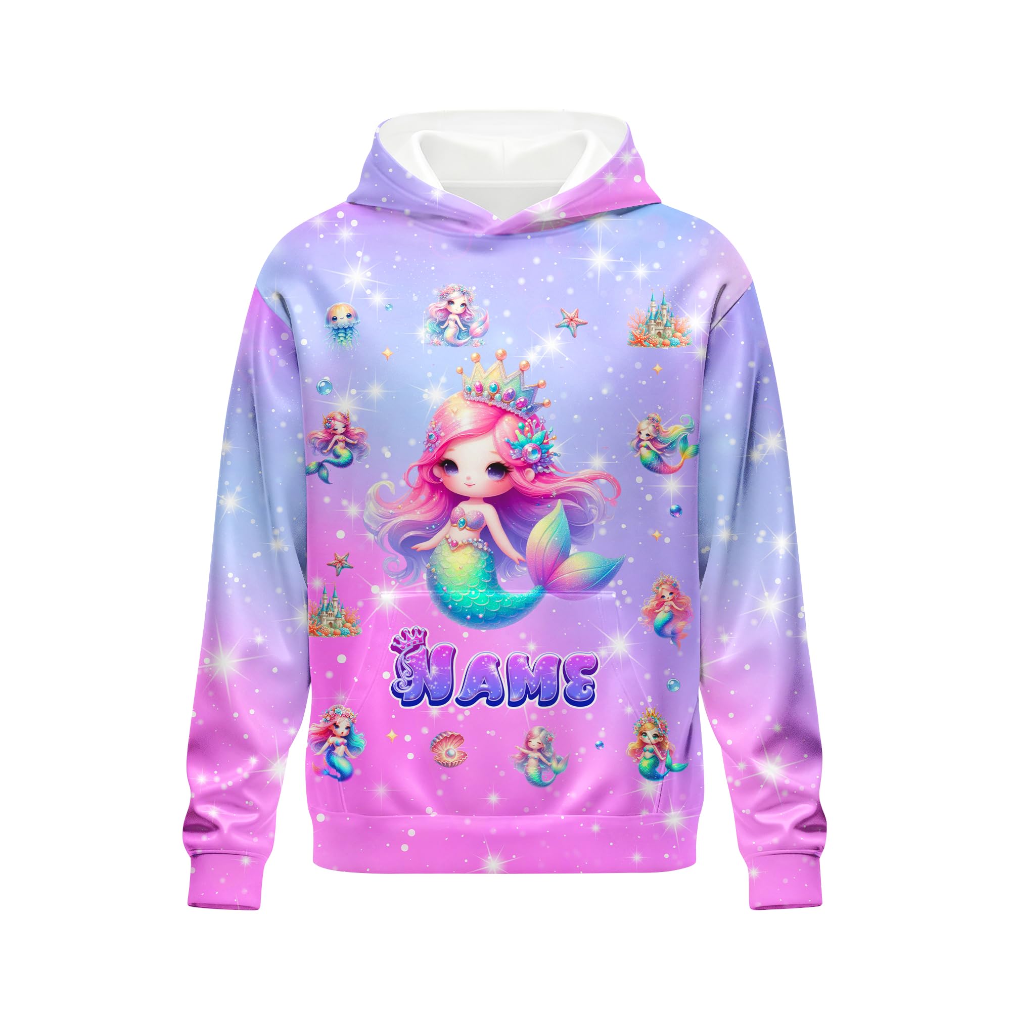 Sweatshirt for Girls - Personalized Pullover Hoodies for Kids - Customized Cute Hooded Gifts for Teen Girls