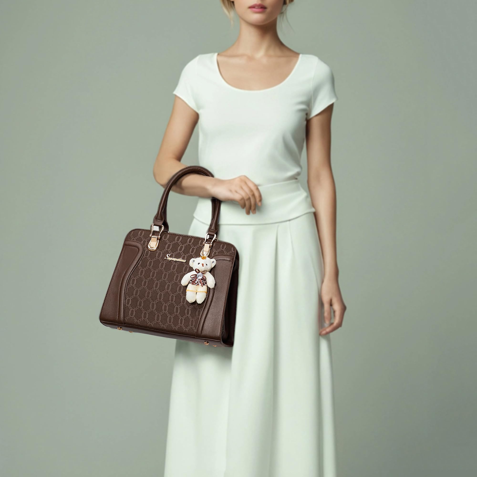 Women's Fashion Handbags Tote Bags Shoulder Bag Top Handle Satchel Purse Set 4pcs