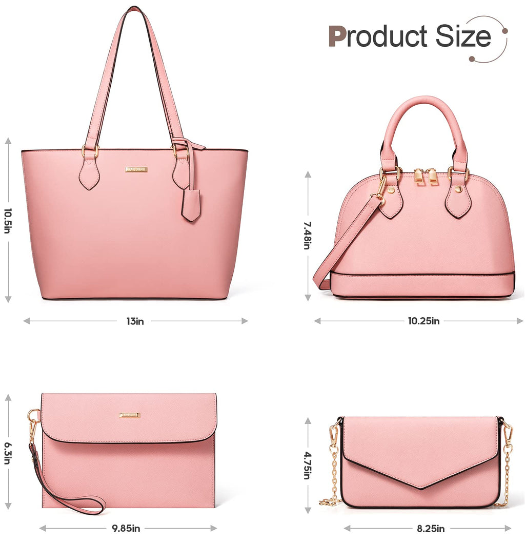 4PCS Women Fashion Handbags Purses Wallet Shoulder Bags Casual Tote Bag Crossbody Bags, Handbag Set Gift for Ladies Girls