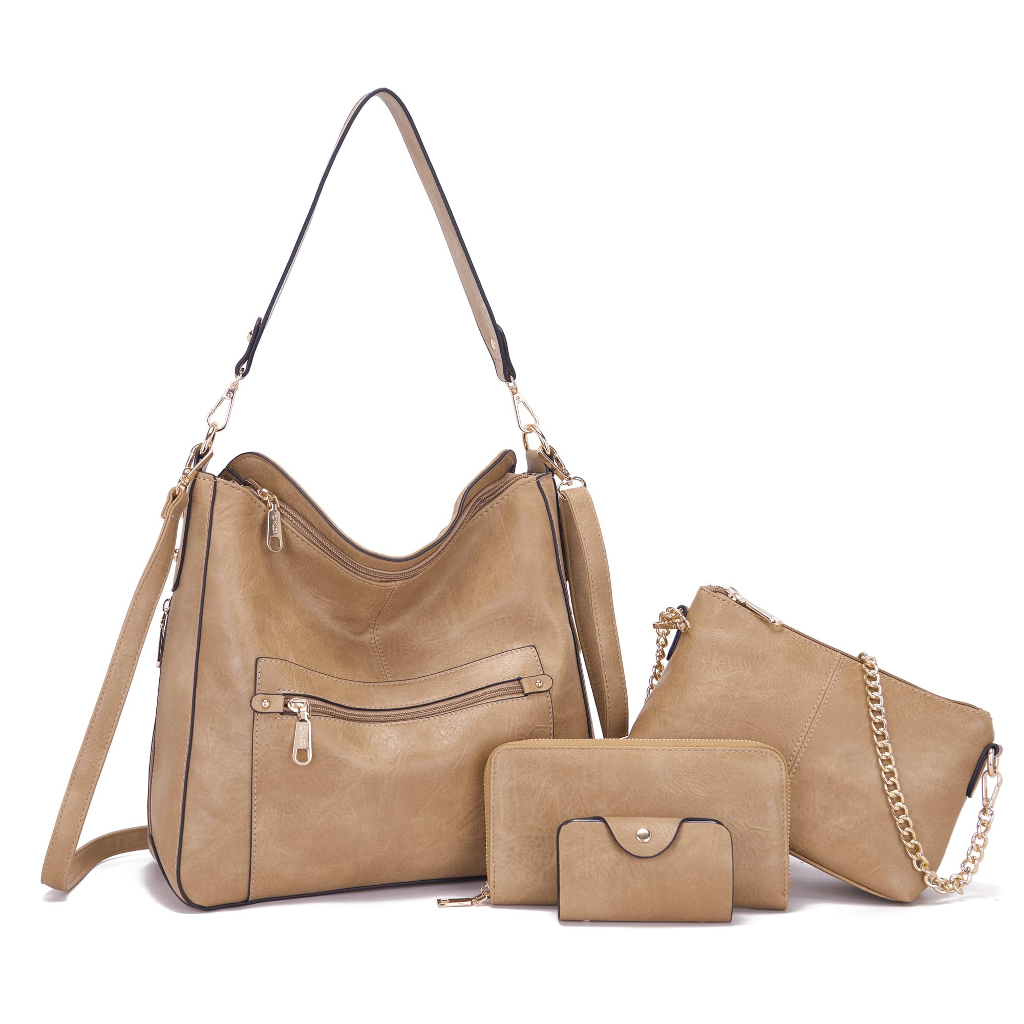 Large Crossbody Purses Set For Women Shoulder Tote Handbags Ladies Hobo Bags With Matching Wallet 4PCS