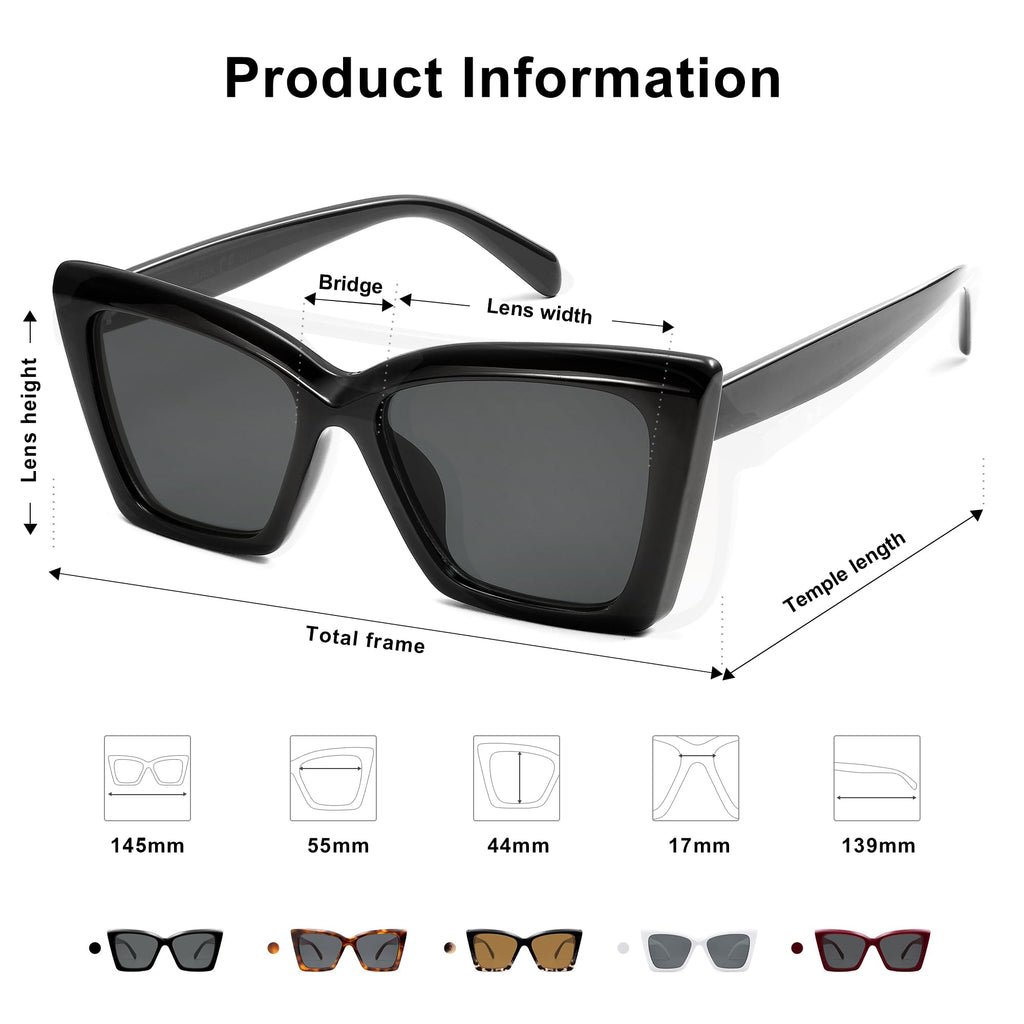 SOJOS Trendy Oversized Cateye Sunglasses Womens UV400 Large Designer Shades Lentes De Sol Para Mujer SJ2347