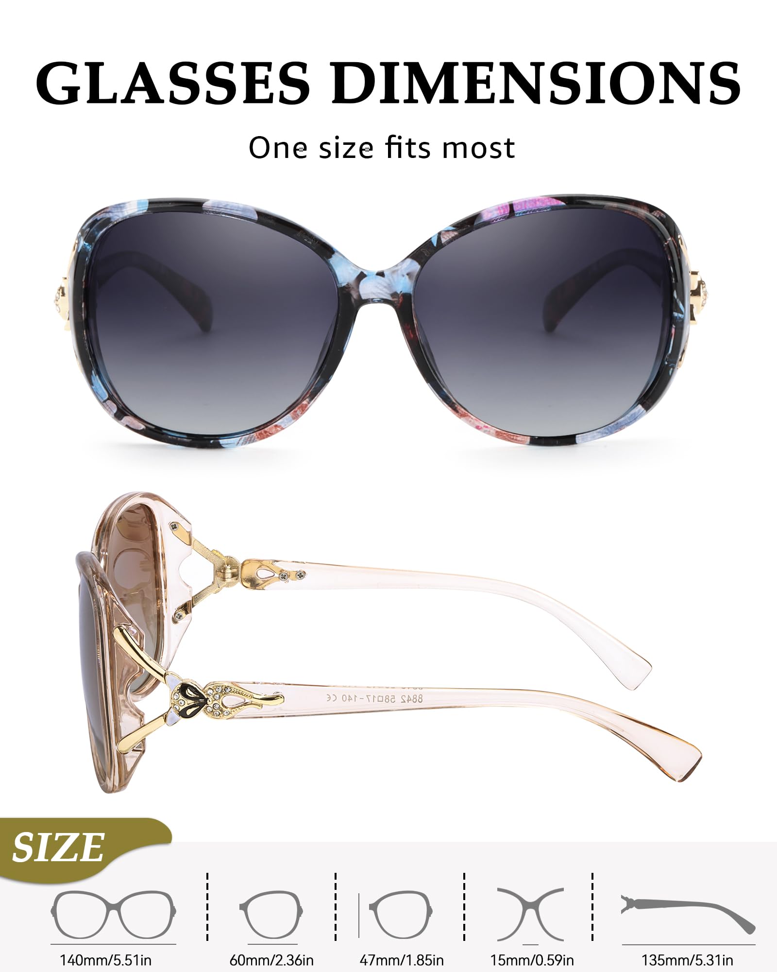 FIMILU Sunglasses for Women Trendy Polarized Sunglasses Oversized Big Sun Glasses Ladies Shades UV Protection