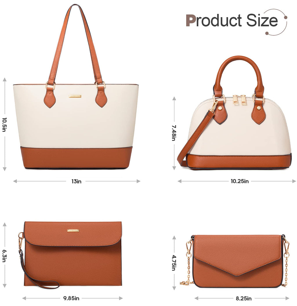 4PCS Women Fashion Handbags Purses Wallet Shoulder Bags Casual Tote Bag Crossbody Bags, Handbag Set Gift for Ladies Girls