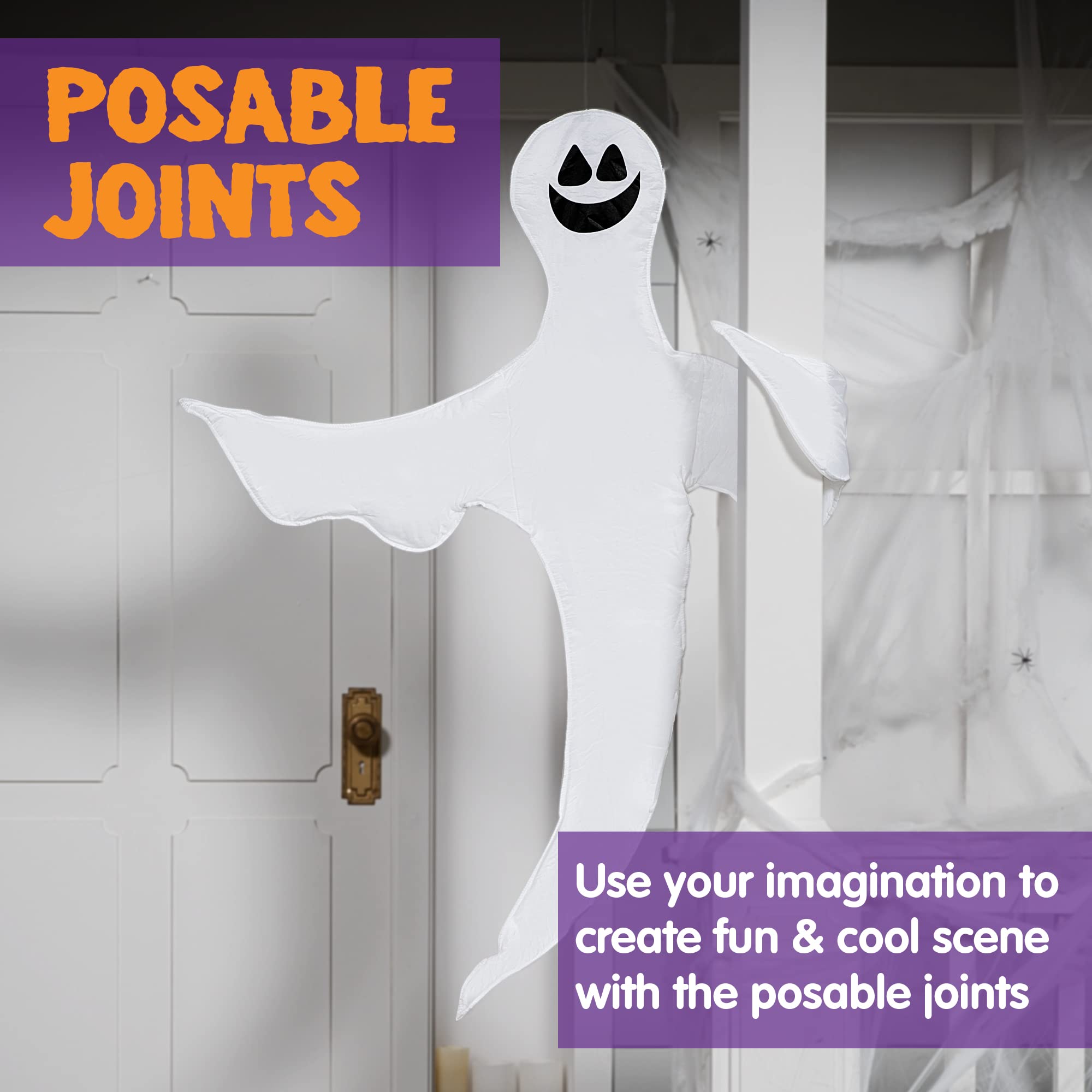 JOYIN 53” Halloween Bendable Tree Wrap Ghost Decoration for Halloween Outdoor, Lawn, Tree, Pillar Decorations, Ghost Party Supplies
