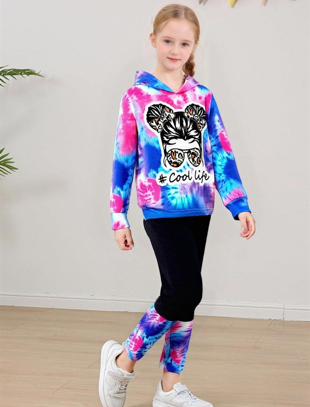 Girls Clothes Tie Dye Long Sleeve Hoodie Sweatshirt and Pants Sets Cute Girl Outfits Size 5-14 Years