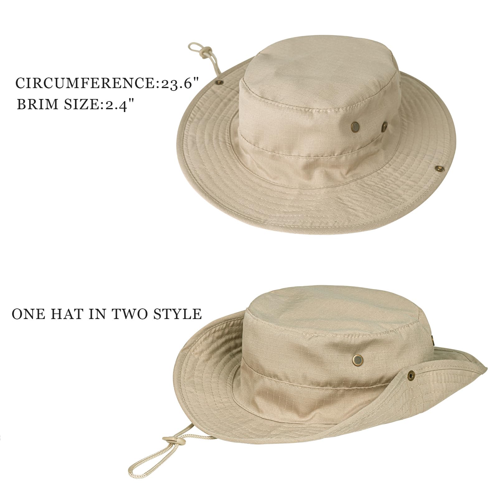 Sun Hats for Men Women Boonie Hat Foldable Fishing Hat UPF 50+ Bucket Hat for Fishing Hiking Garden Safari Beach
