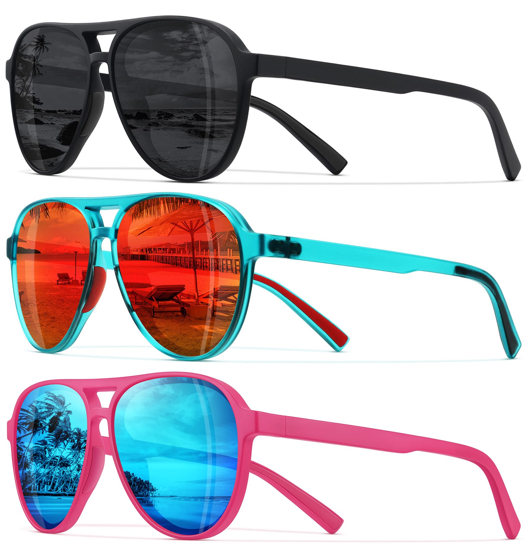 STORYCOAST Polarized Aviator Sunglasses for Men Women Classic Retro Aviators Sports Driving Running Sun Glasses