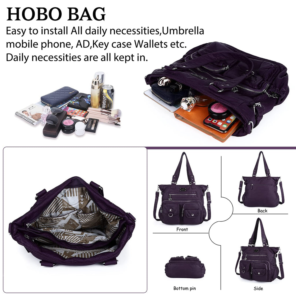 Angelkiss Purses and Handbag for Women Soft Leather Hobo Bags Satchel Shoulder Bags Ladies Tote Crossbody Bag