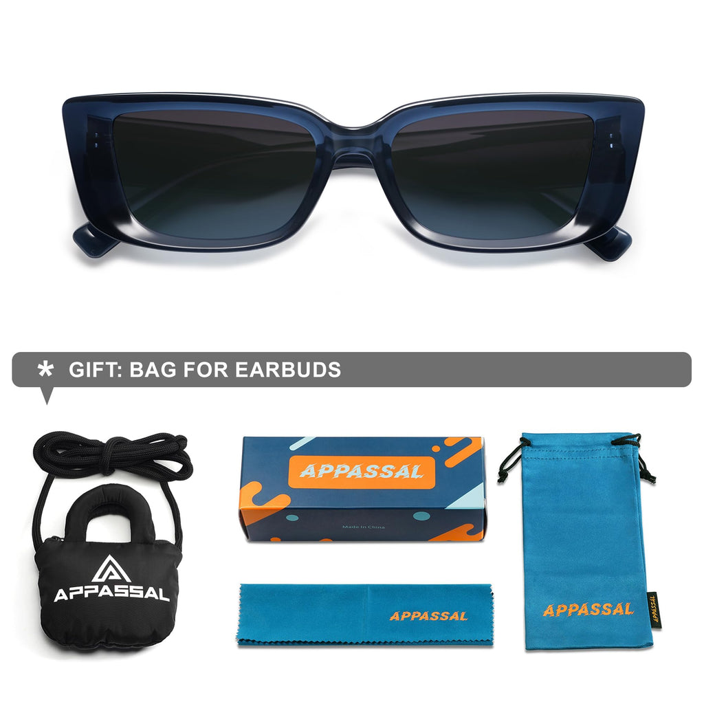 Retro Rectangle Sunglasses for Women Men 90s Frame Polarized Sun Glasses UV Protection Shades AP3689