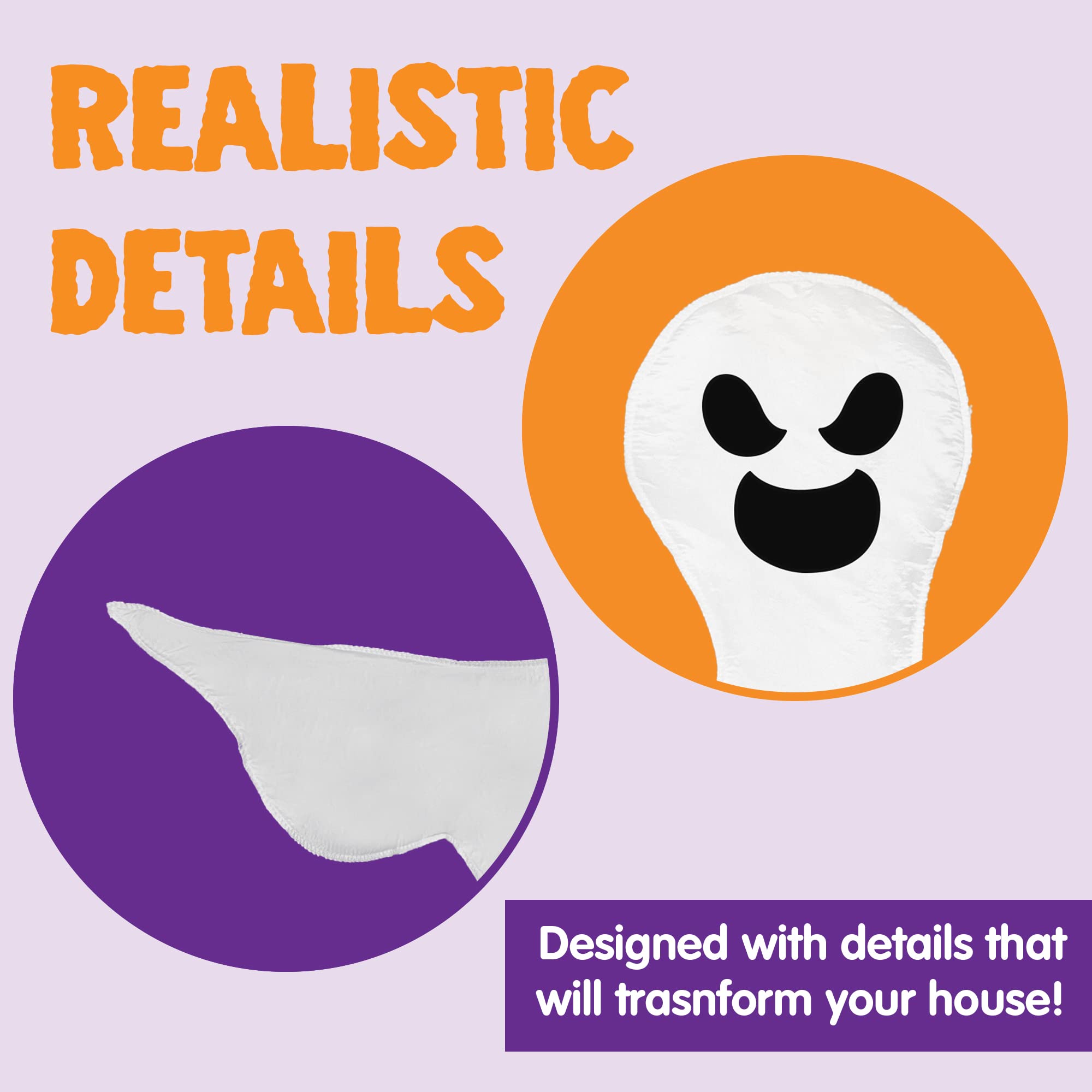 JOYIN 53” Halloween Bendable Tree Wrap Ghost Decoration for Halloween Outdoor, Lawn, Tree, Pillar Decorations, Ghost Party Supplies