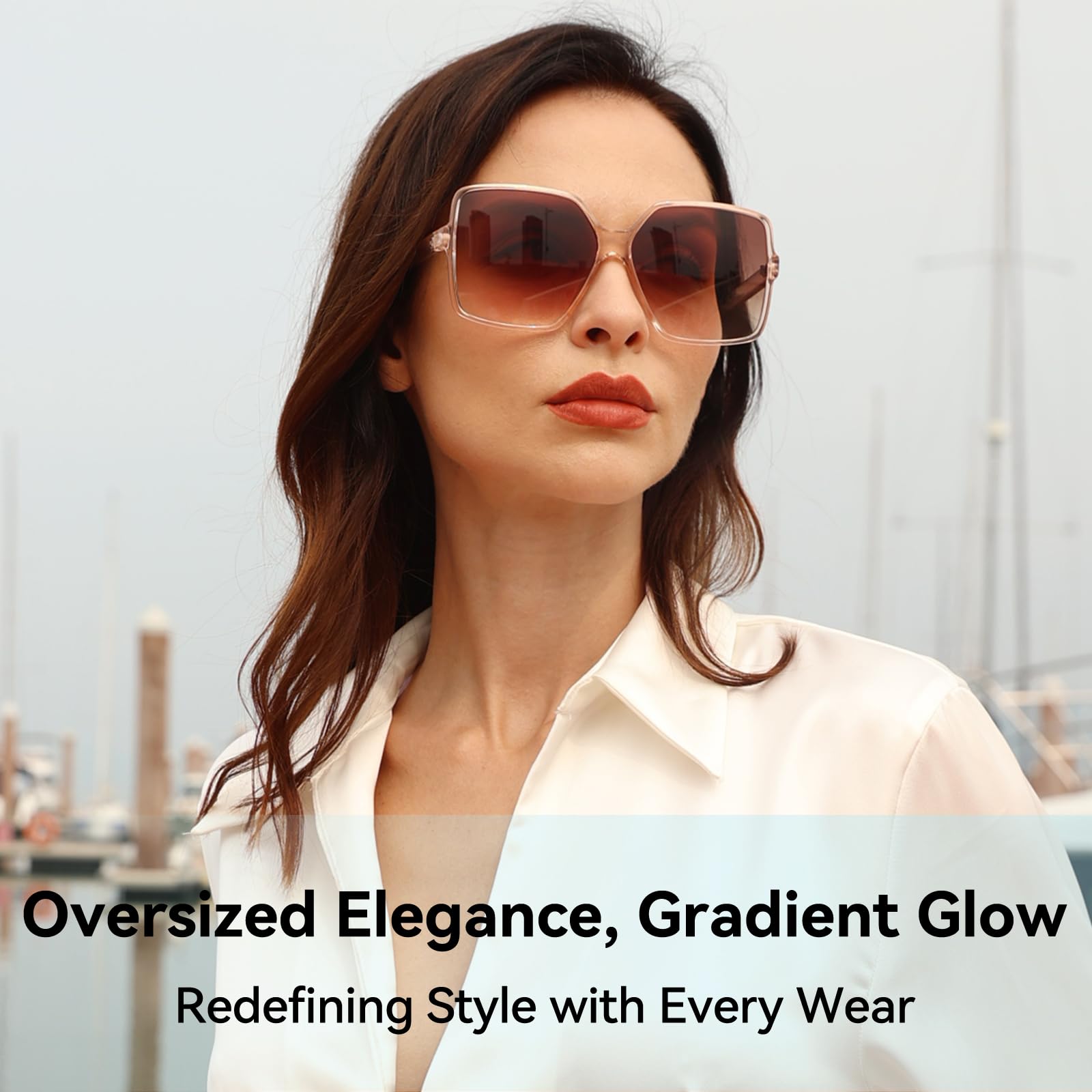 Dollger Oversized Square Sunglasses for Women Big Large Wide Fashion Shades for Men UV Protection Unisex