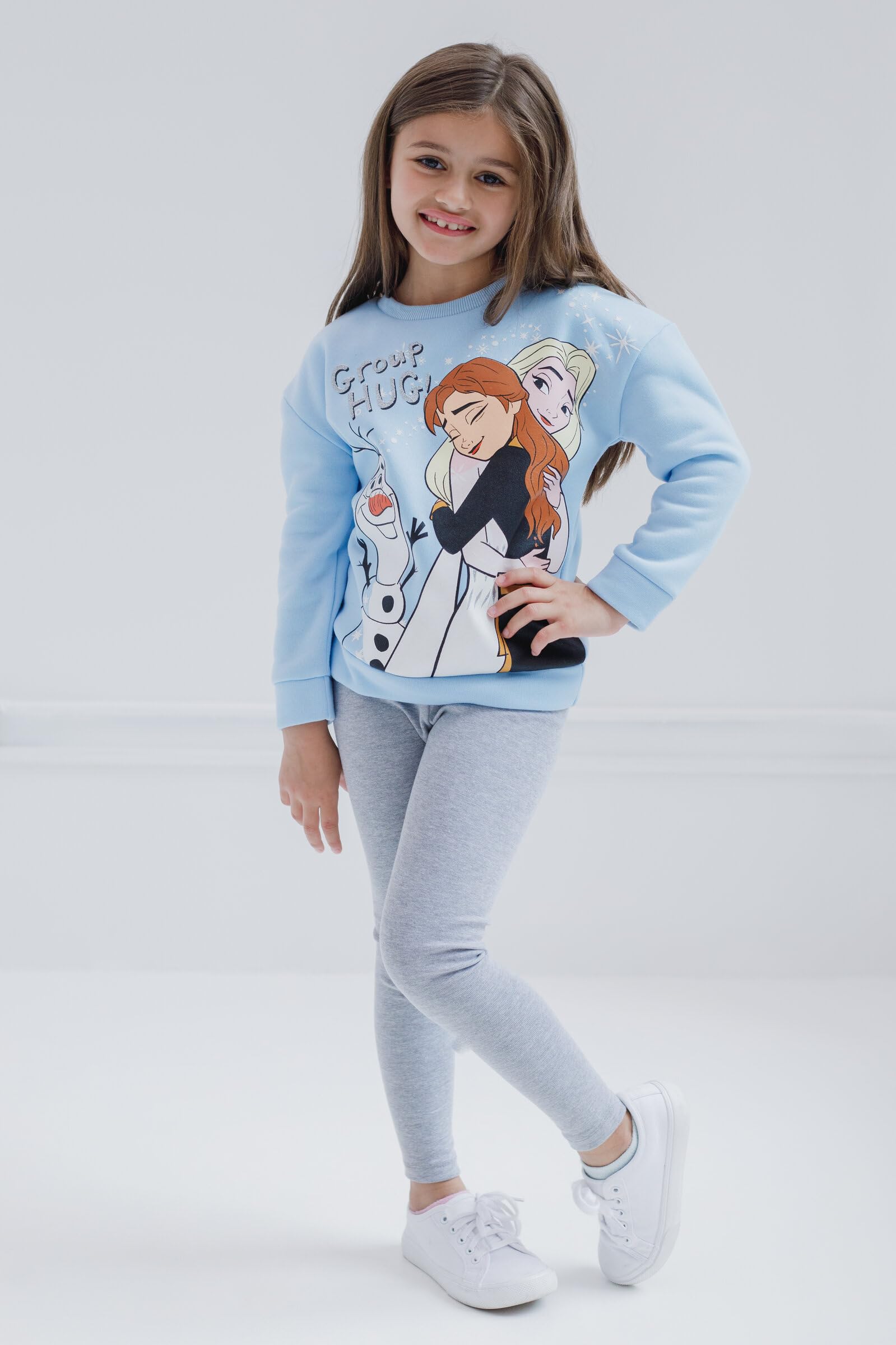 Disney Frozen Princess Anna Elsa Baby Girls Sweatshirt and Leggings Outfit Set Infant to Big Kid