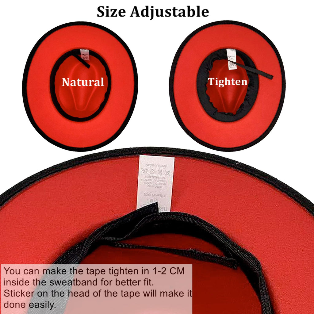 2 Pack Classic Fedora Hat for Men & Women Wide Brim Felt Panama Floppy Hat Black