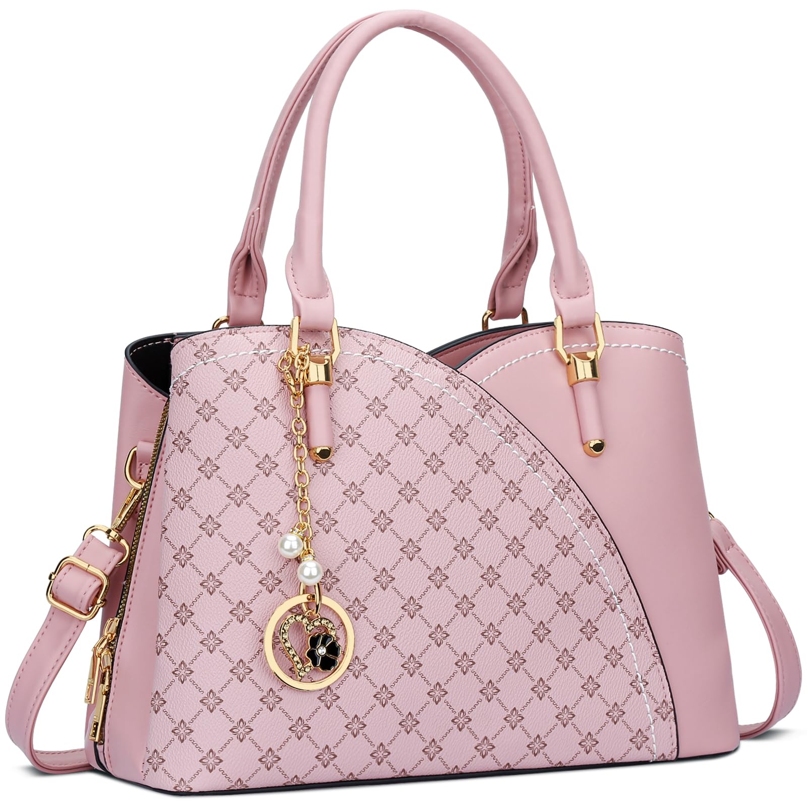 KKXIU Triple Compartments Purses and Handbags for Women Fashion Ladies Satchel Shoulder Top Handle Bag