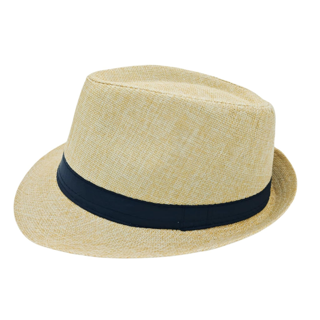Unisex Classic 1920s Fedora Hat Short Brim Panama Trilby Hat Summer Beach Cap for Men Women