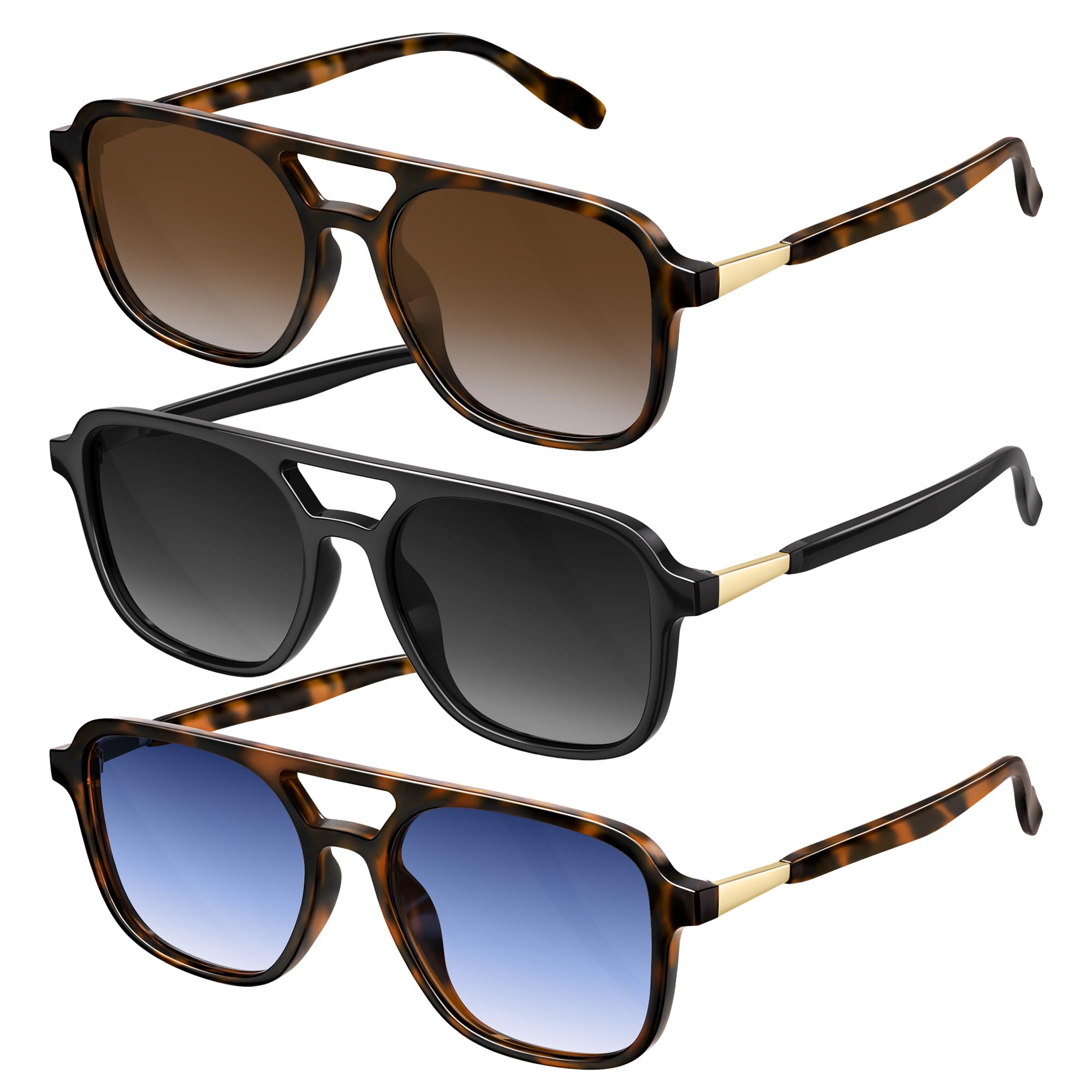 Retro Aviator Sunglasses for Women Men:Polarized Trendy Vintage 70s Rectangle Mens Womens Shades Sun Glasses