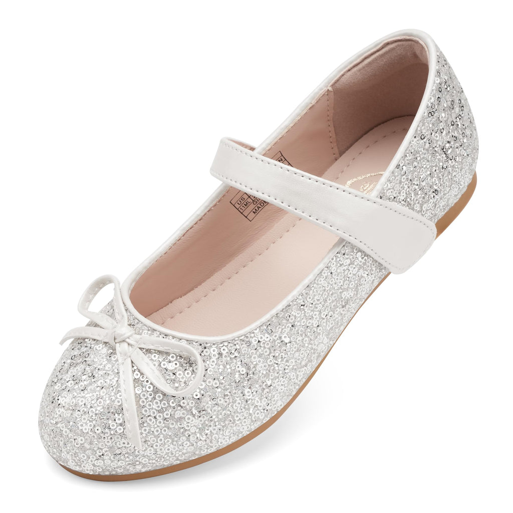 Stelle Girls Mary Jane School Flats Flower Wedding Uniform Party Shoes（Toddler/Little Kids/Big Kids）