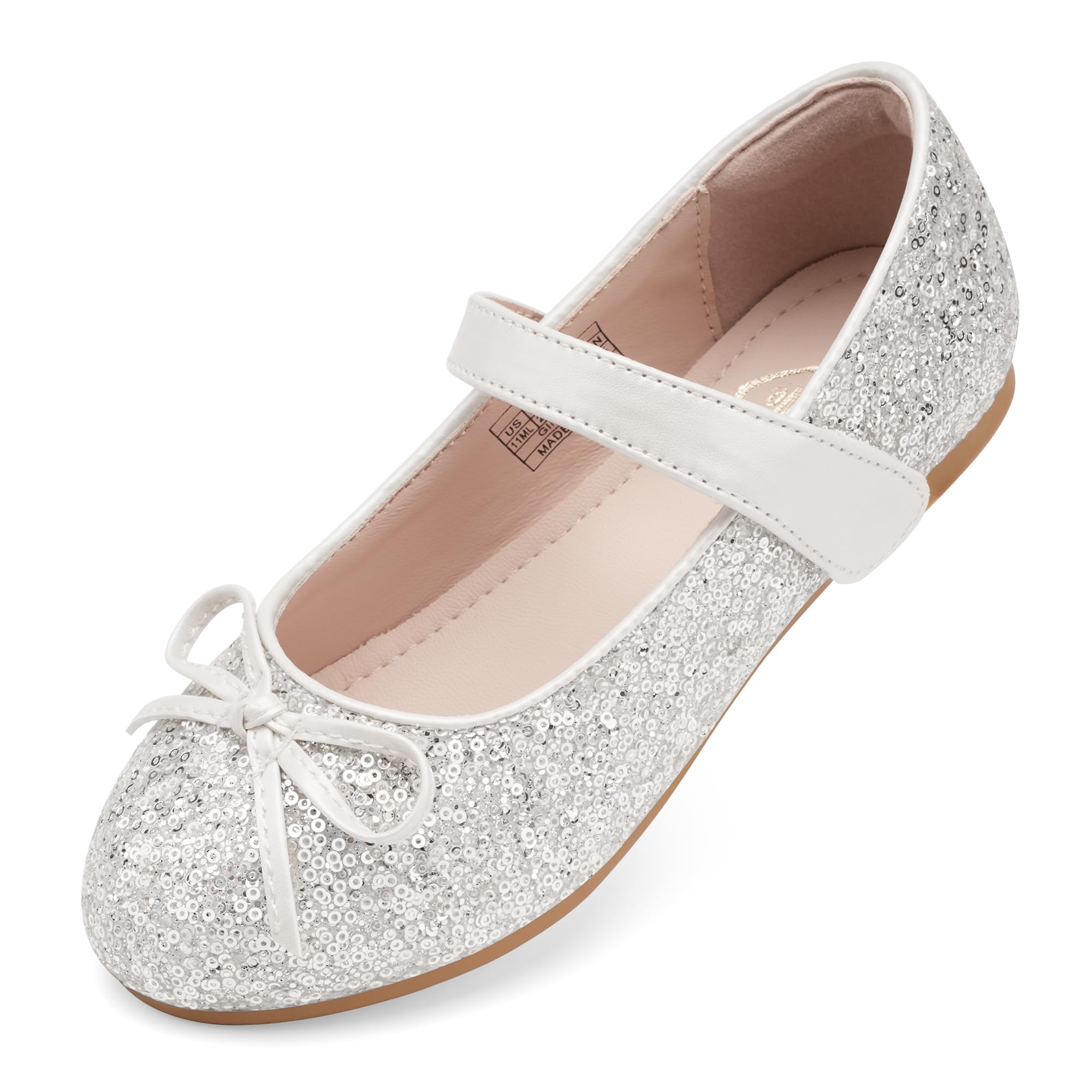 Stelle Girls Mary Jane School Flats Flower Wedding Uniform Party Shoes（Toddler/Little Kids/Big Kids）