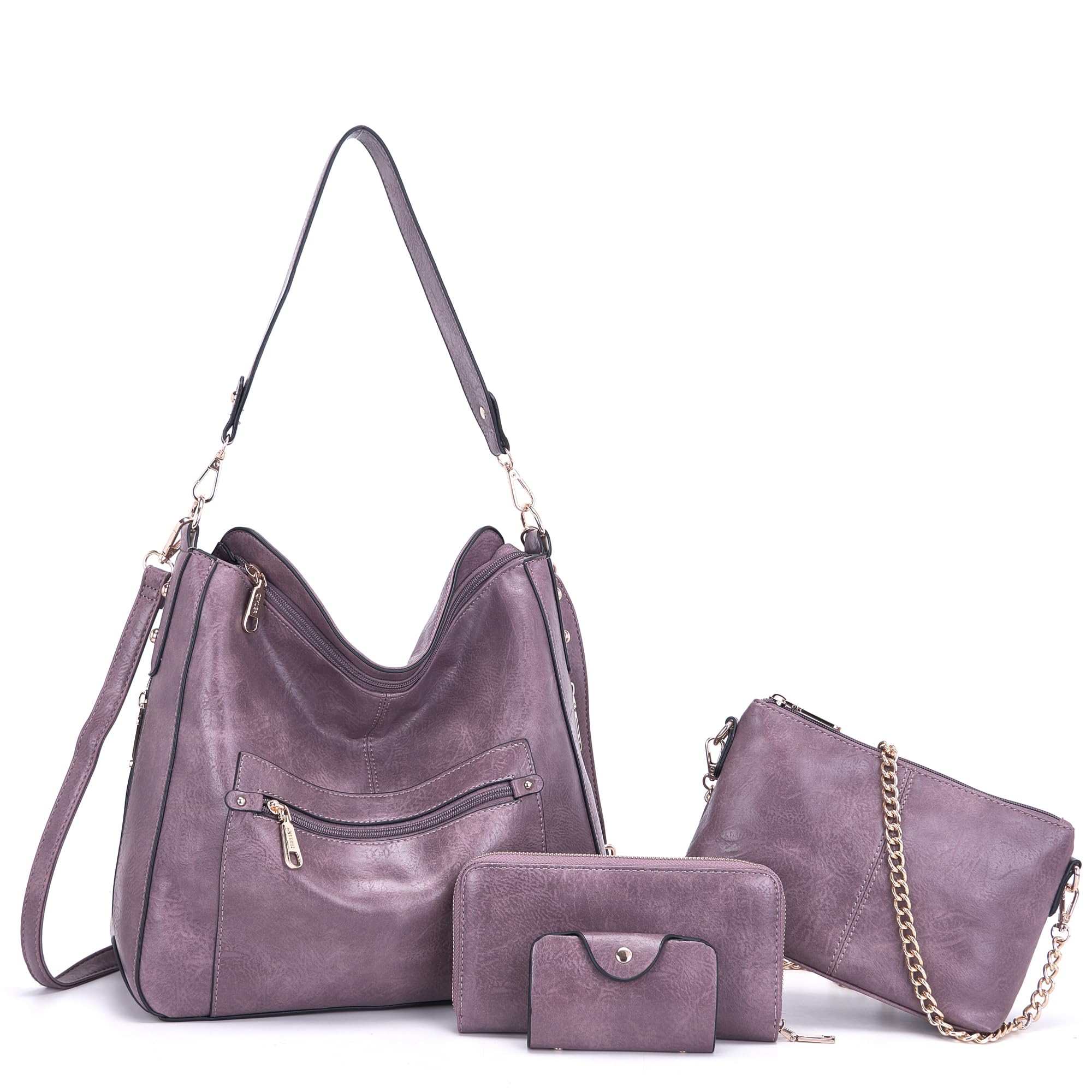 Large Crossbody Purses Set For Women Shoulder Tote Handbags Ladies Hobo Bags With Matching Wallet 4PCS