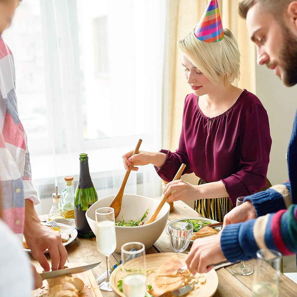 DOWAN 9.8'' Serving Bowls, 86 oz White Serving Platters, Large Ceramic Serving Dishes, Fruit Bowl, Set of 2, for Entertaining, Party, Kitchen, Dinner, Banquet, Housewarming Gift, Soft White