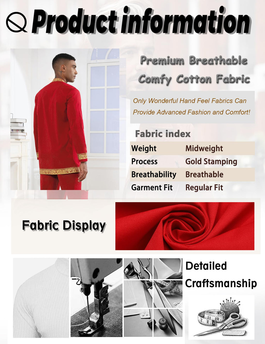 Mens African 2 Piece Set Nigerian Dashiki Metallic Traditional Suit Gold Stamp Printed Shirt and Pants Outfit