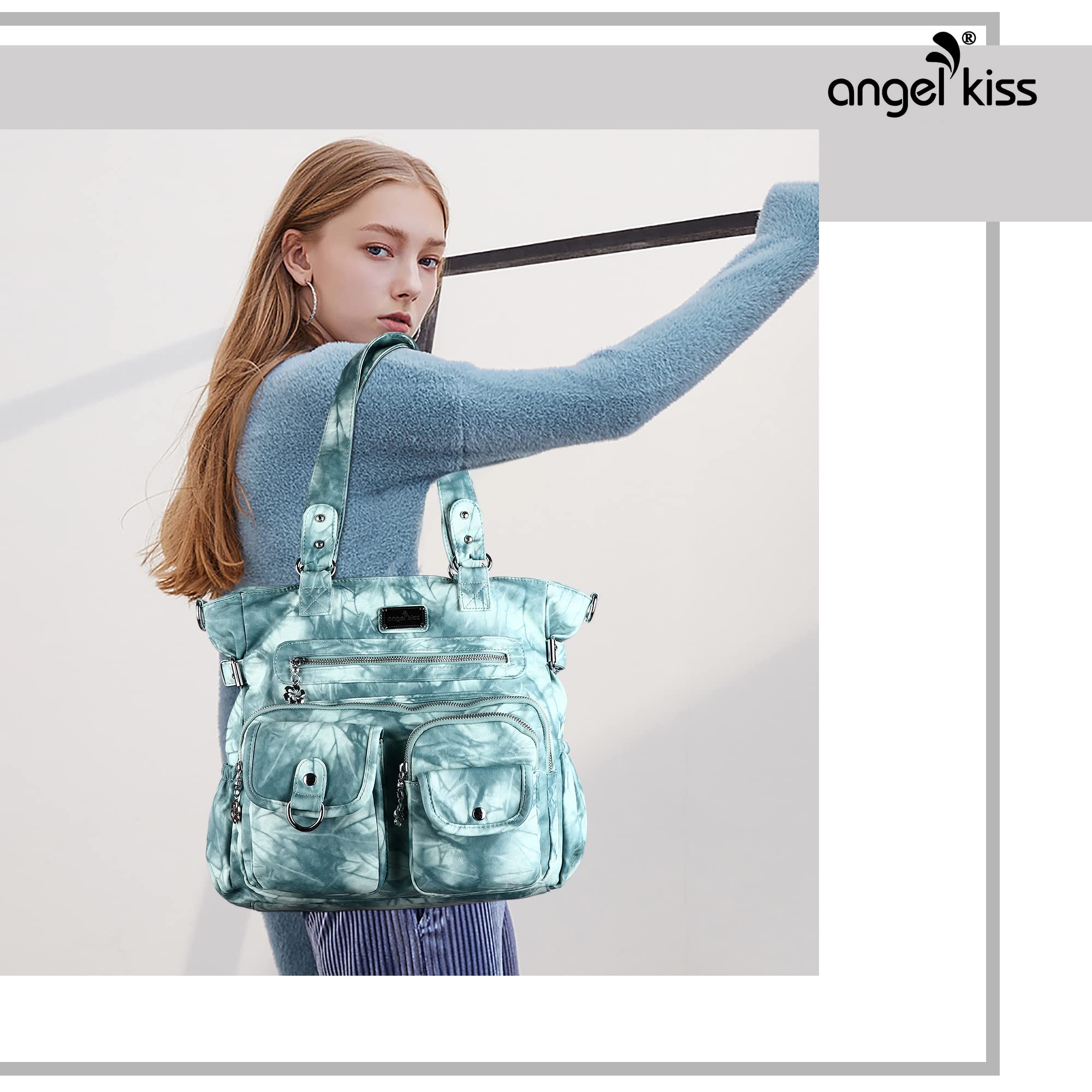 Angelkiss Purses and Handbag for Women Soft Leather Hobo Bags Satchel Shoulder Bags Ladies Tote Crossbody Bag