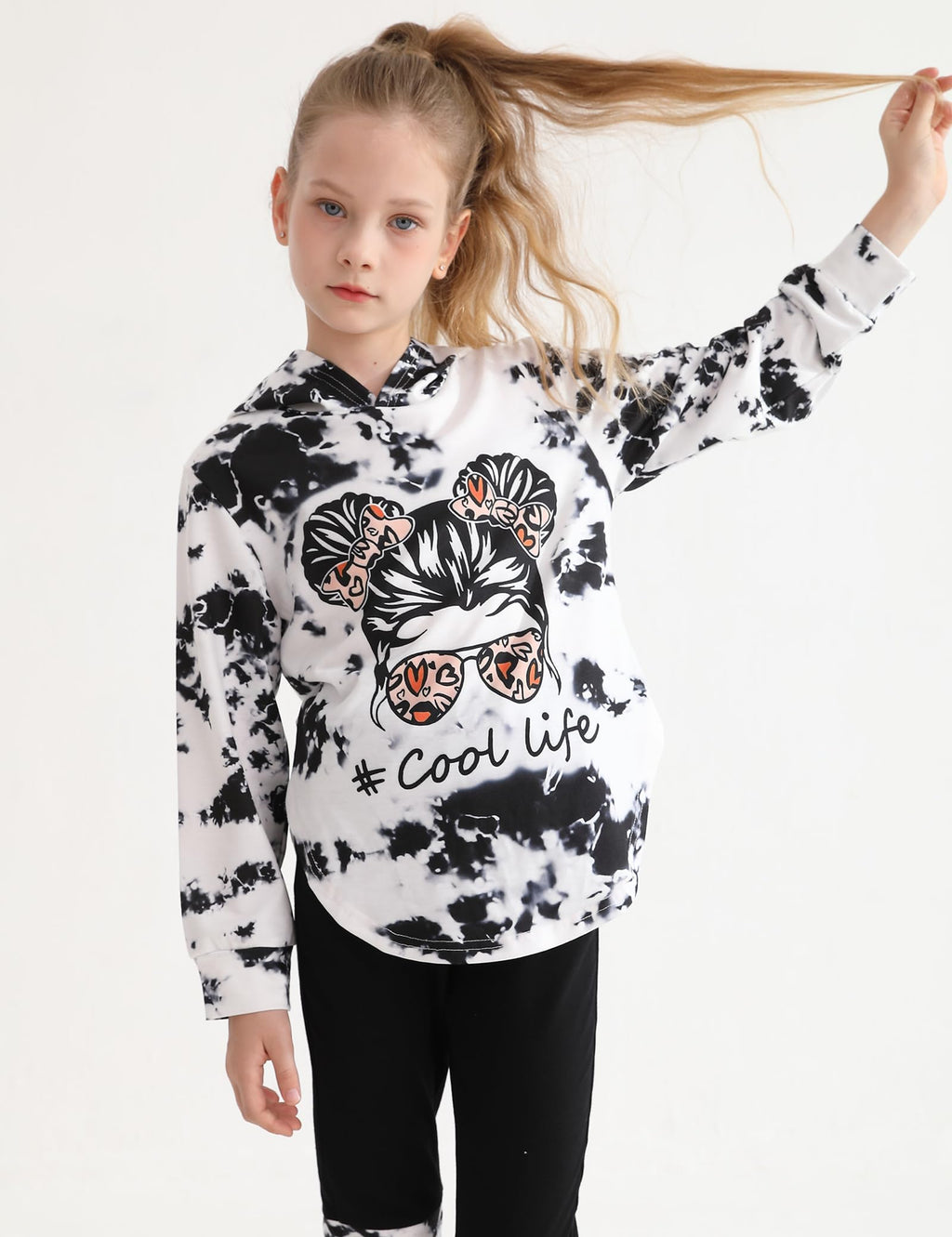 Girls Clothes Tie Dye Long Sleeve Hoodie Sweatshirt and Pants Sets Cute Girl Outfits Size 5-14 Years