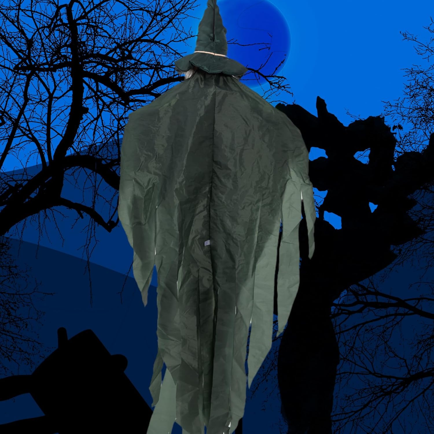 Halloween Decorations Outdoor Halloween Animatronics Motion Activated 6Ft Creepy Hanging Witch with Light-up Eyes Haunted House Prop Décor Indoor 2025 Update