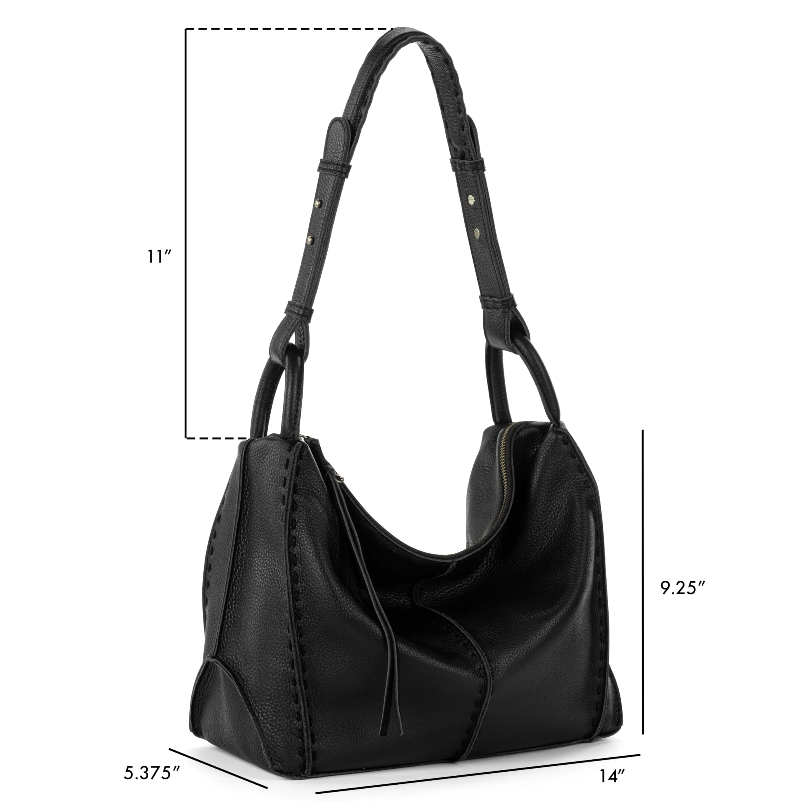 The Sak Los Feliz Hobo Purse - Premium Large Leather Women's Handbag for Everyday & Travel - Durable Purse With Zipper Pocket