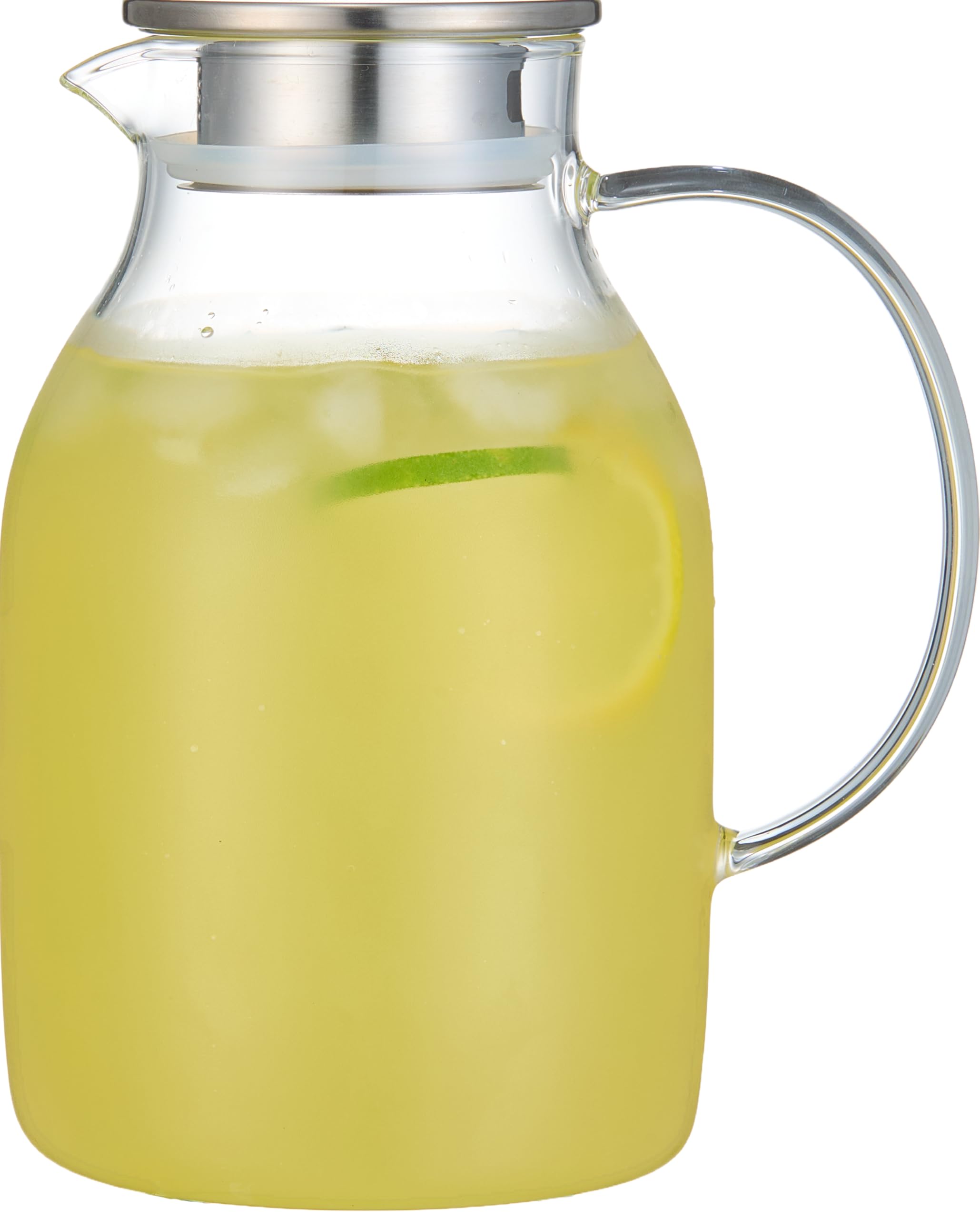 Karafu 68 Oz/2 Liter Glass Pitcher with Lid, Heat Resistant Water Jug for Hot/Cold Water, Ice tea and Juice Beverage