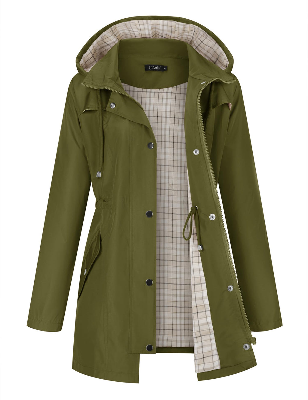 LOMON Women Waterproof Outdoor Hiking Raincoat Women Lined Rain Jacket Lightweight Hooded Jackets Trench Coats