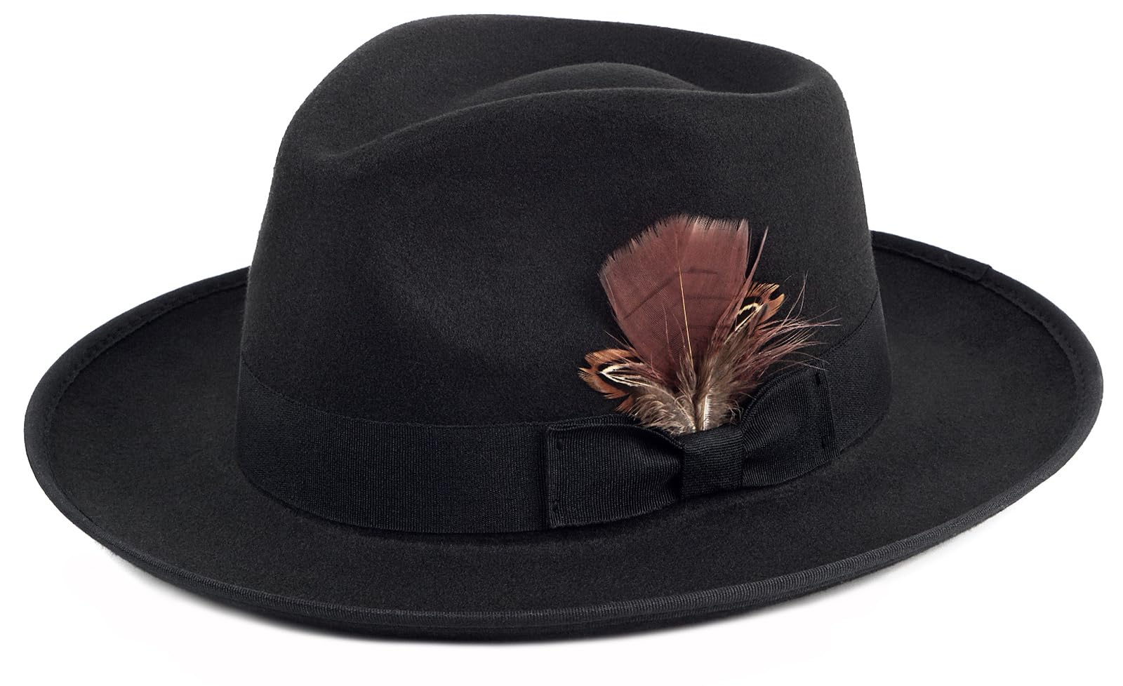 FADACHY Fedora Hats for Men & Women Wide Brim Felt Hat Dress Panama Trilby Hats