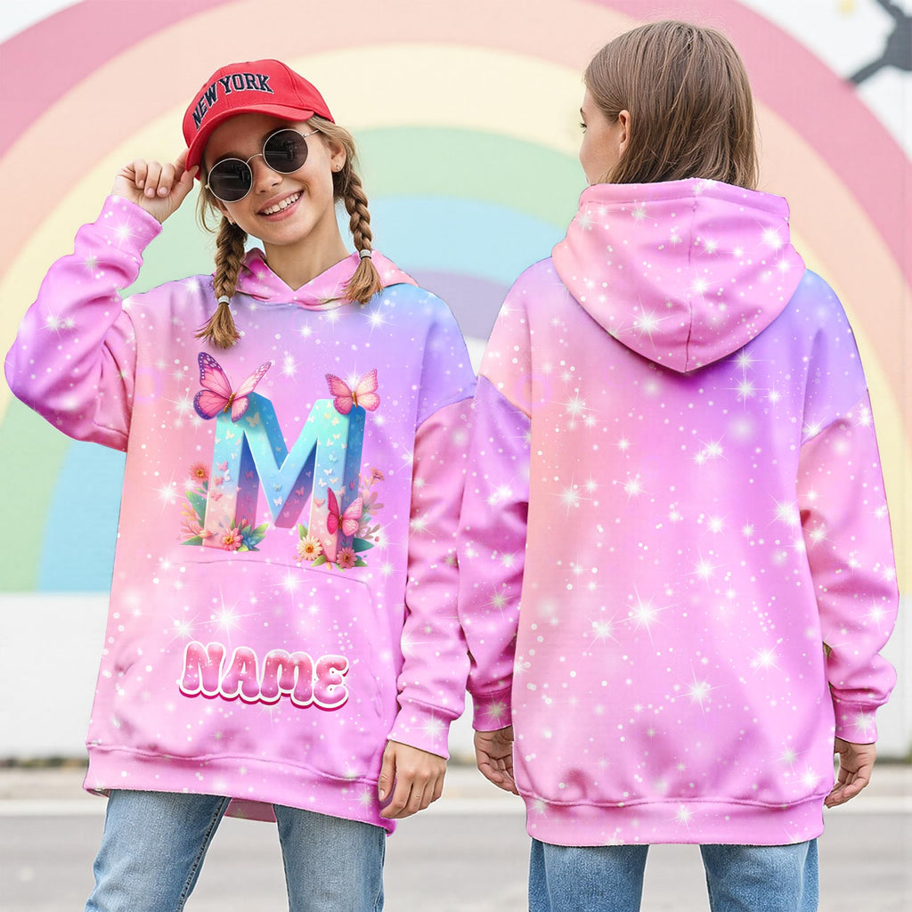 Sweatshirt for Girls - Personalized Pullover Hoodies for Kids - Customized Cute Hooded Gifts for Teen Girls