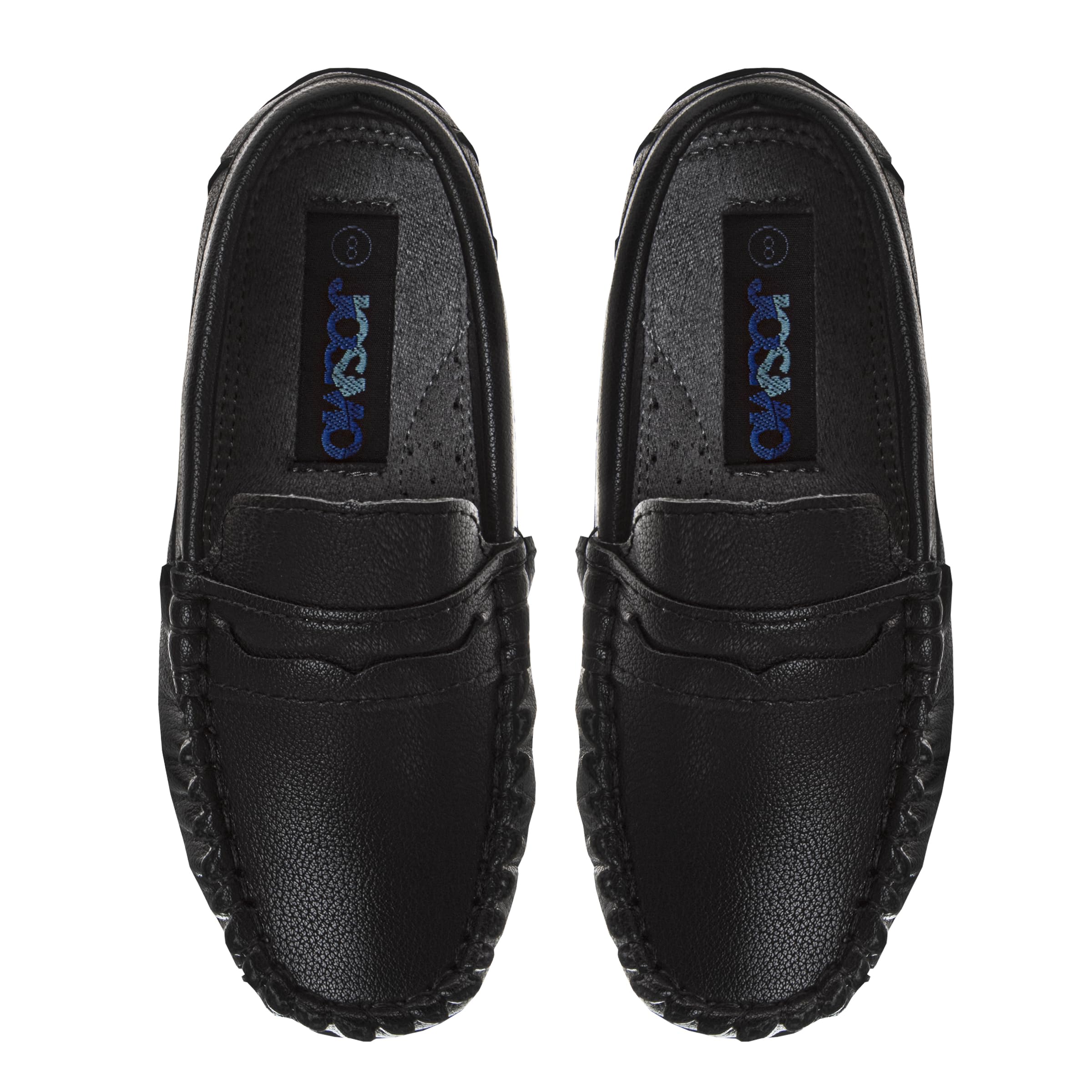 Josmo Boys Moccasin Driving Loafers - Casual Dress Penny Slip On Boat Shoes (Sizes: 5-10 Toddlers / 11-13 Little Kids / 1-5 Big Kids)