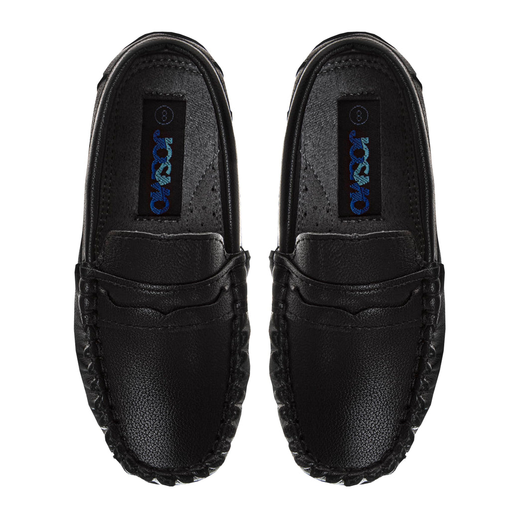 Josmo Boys Moccasin Driving Loafers - Casual Dress Penny Slip On Boat Shoes (Sizes: 5-10 Toddlers / 11-13 Little Kids / 1-5 Big Kids)