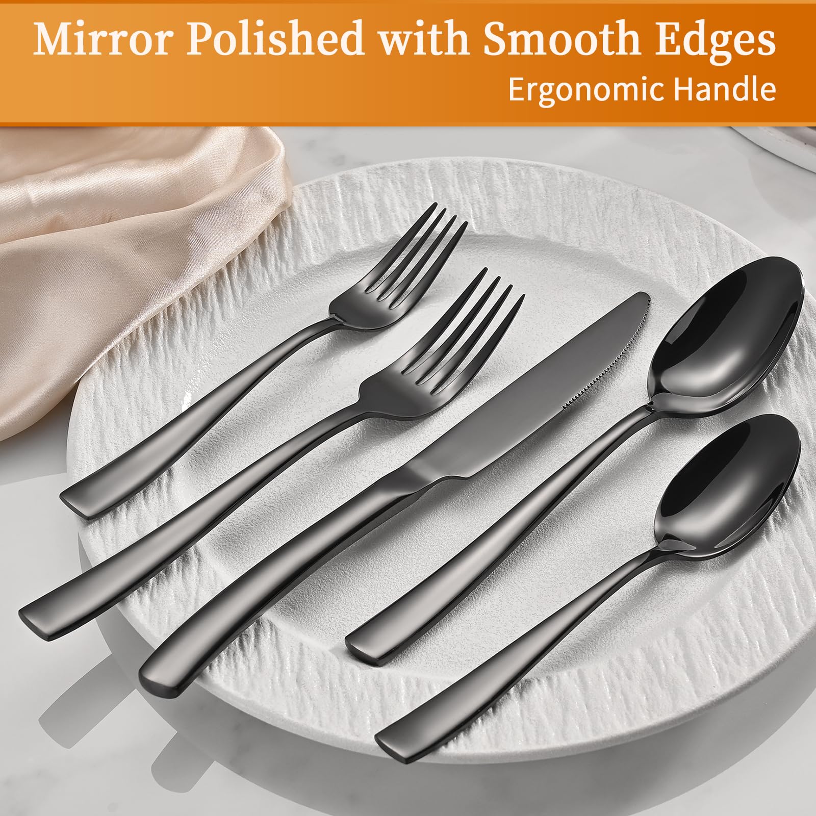 Large Hostess Serving Utensils Set, Stainless Steel Heavy Duty Serving spoons, Slotted Spoons, Serving Fork, Cake Server, Butter Knife, Dishwasher Safe (Silver)