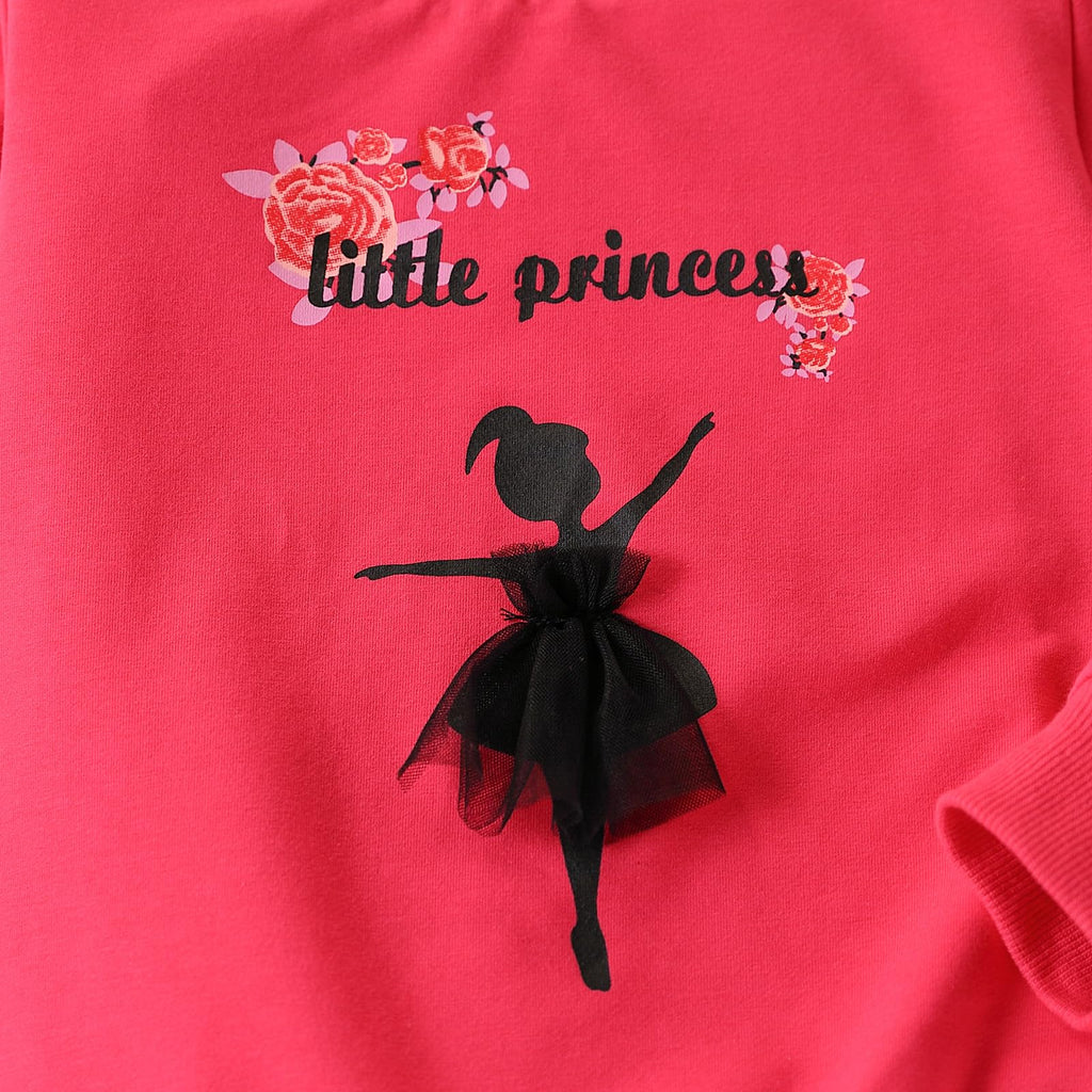 3-9 T Kids Toddler Girl Clothes Letter Print Sweatshirt Flared Pants 2Pc Outfits Set