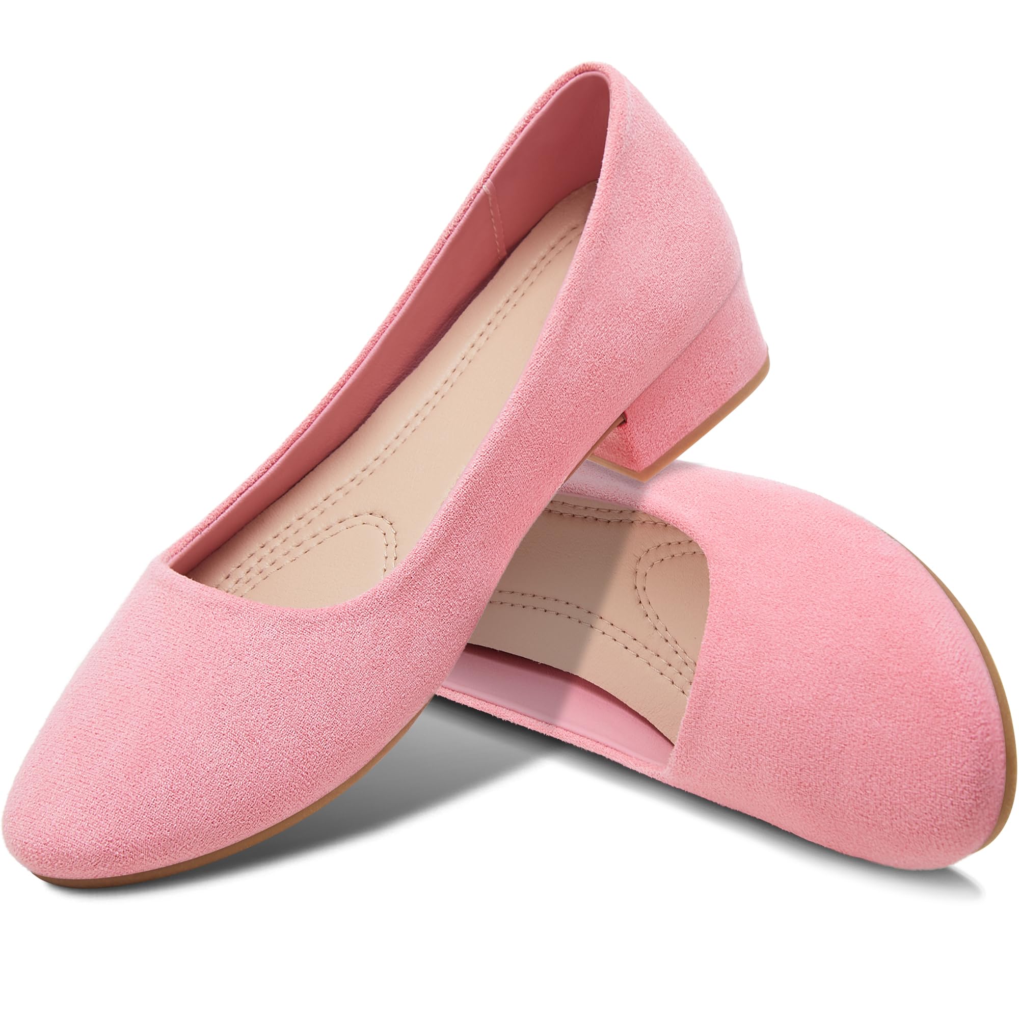 AISFAES Women Pumps Low Chunky Rounded Toe Heels Healed Dress Pumps Elegant Wedges Working Shoes