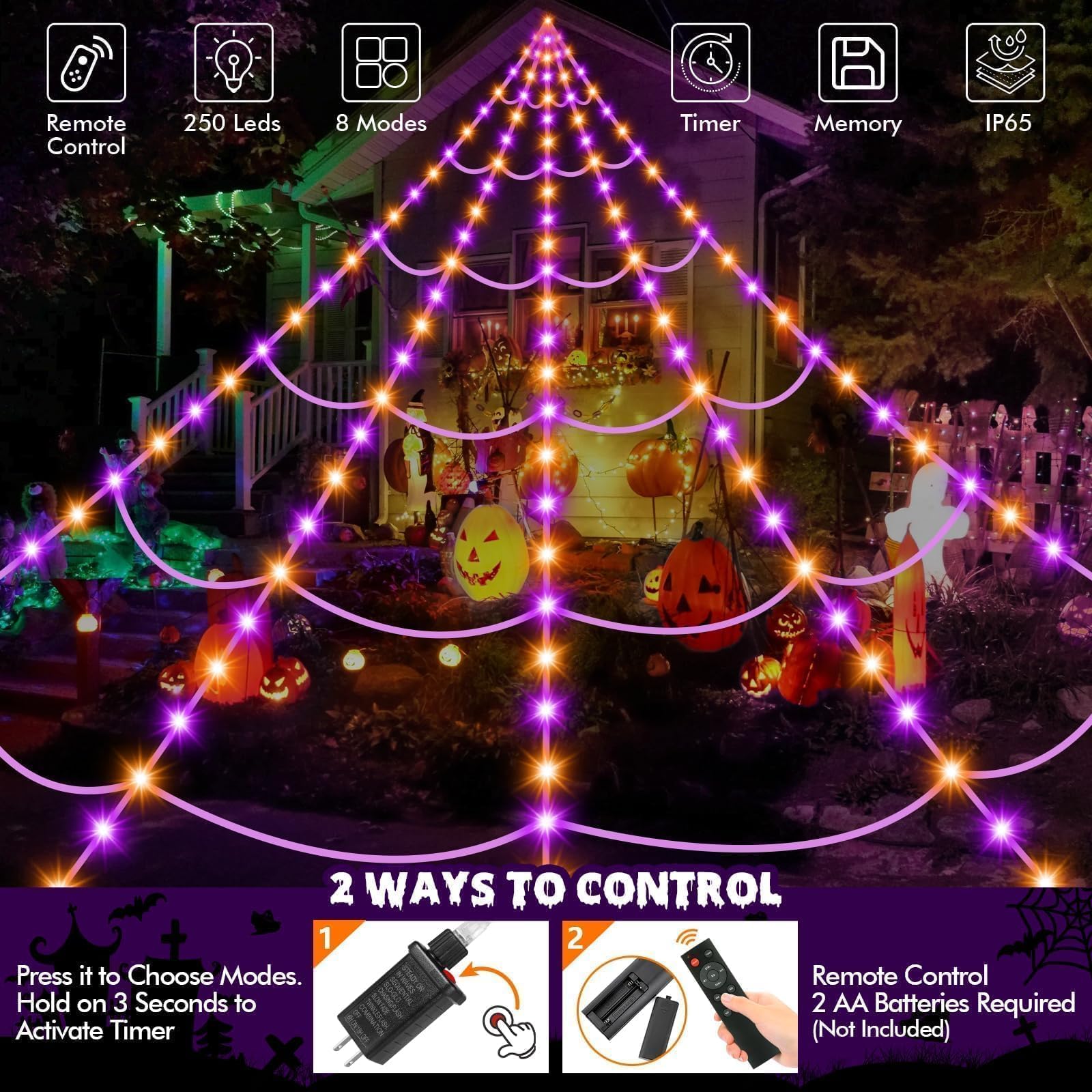 200" Halloween Spider Web + 59" Giant Spider Decorations Fake Spiders with Triangular Huge Spiders Web for Indoor Outdoor Halloween Decorations Yard Home Costumes Parties Haunted House Décor