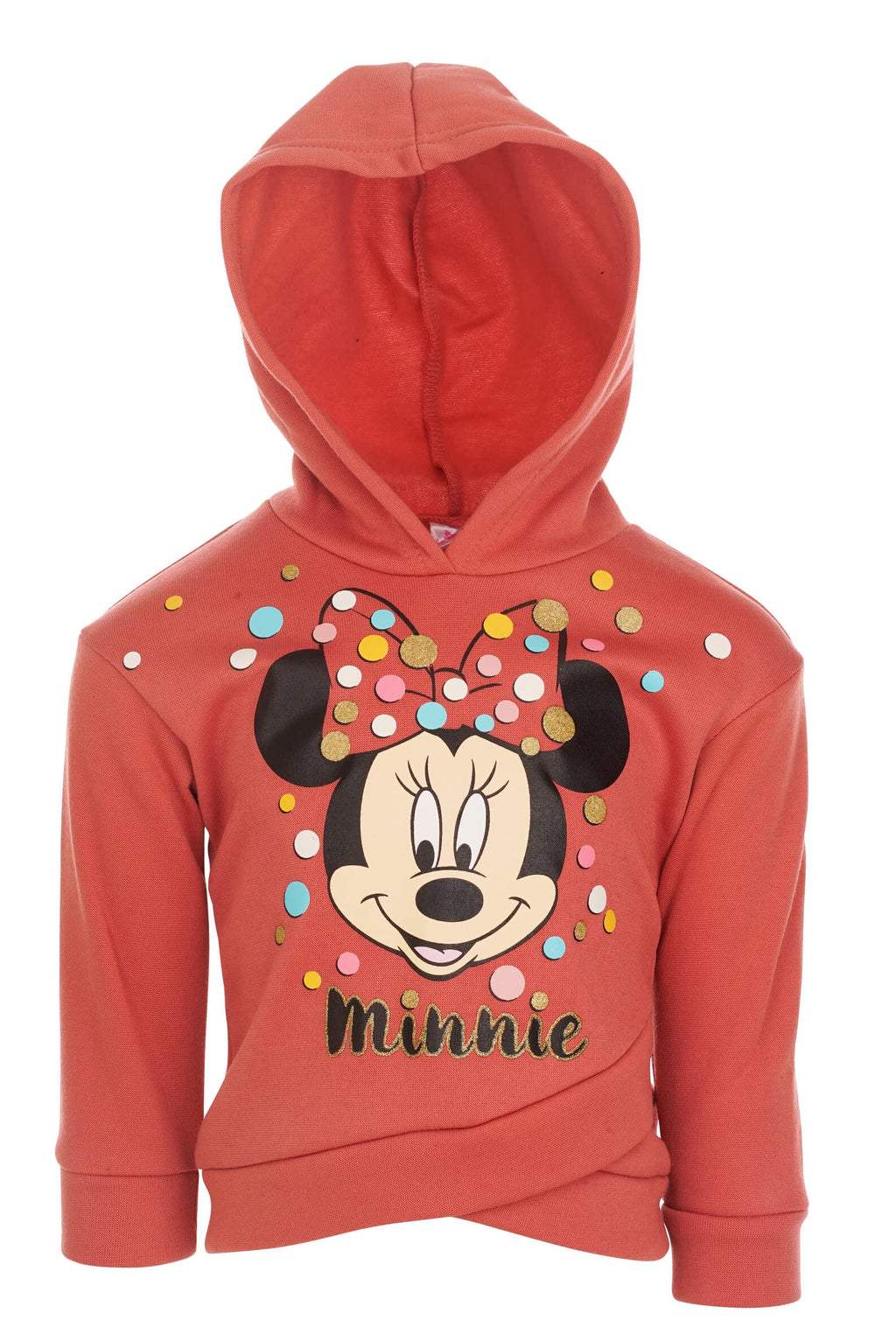 Disney Minnie Mouse Fleece Pullover Crossover Hoodie and Leggings Outfit Set Infant to Big Kid Sizes (12 Months - 14-16)