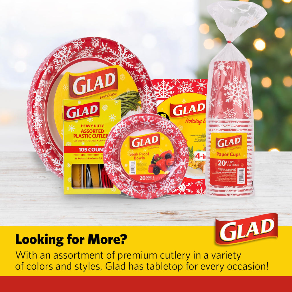 Glad Disposable Cutlery Set - Clear Heavy Duty Plastic Forks, Knives, and Spoons - 240 Piece Plasticware for Parties - Durable, Sturdy Recyclable Utensils - Great for July 4th, Thanksgiving, Christmas