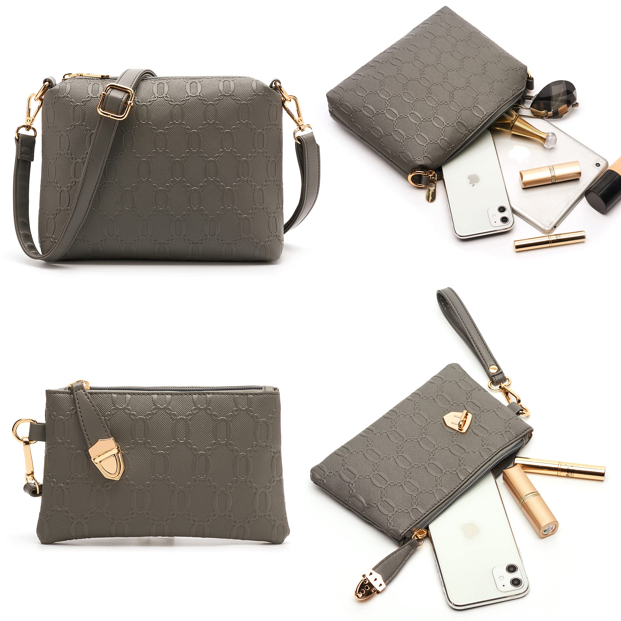 Women's Fashion Handbags Tote Bags Shoulder Bag Top Handle Satchel Purse Set 4pcs