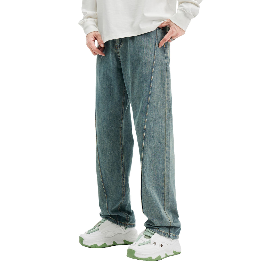 DOSLAVIDA Men's Baggy Jeans Loose Fit Ripped Distressed Jean Relaxed Skateboard Denim Pants with Holes