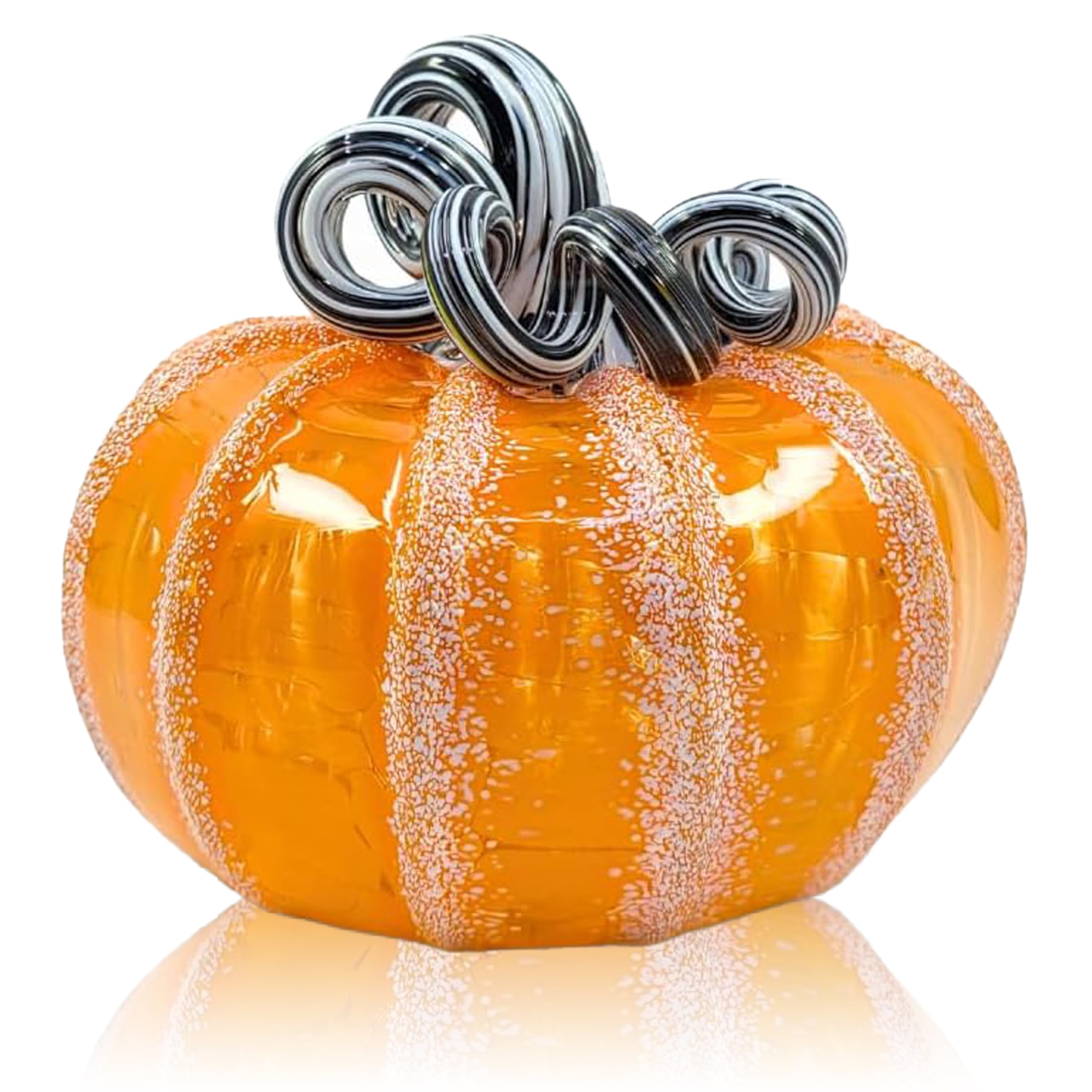 Luke Adams Glass | Handmade Glass Pumpkins | Handmade Table Top Home Decor (Squat, Jewel)