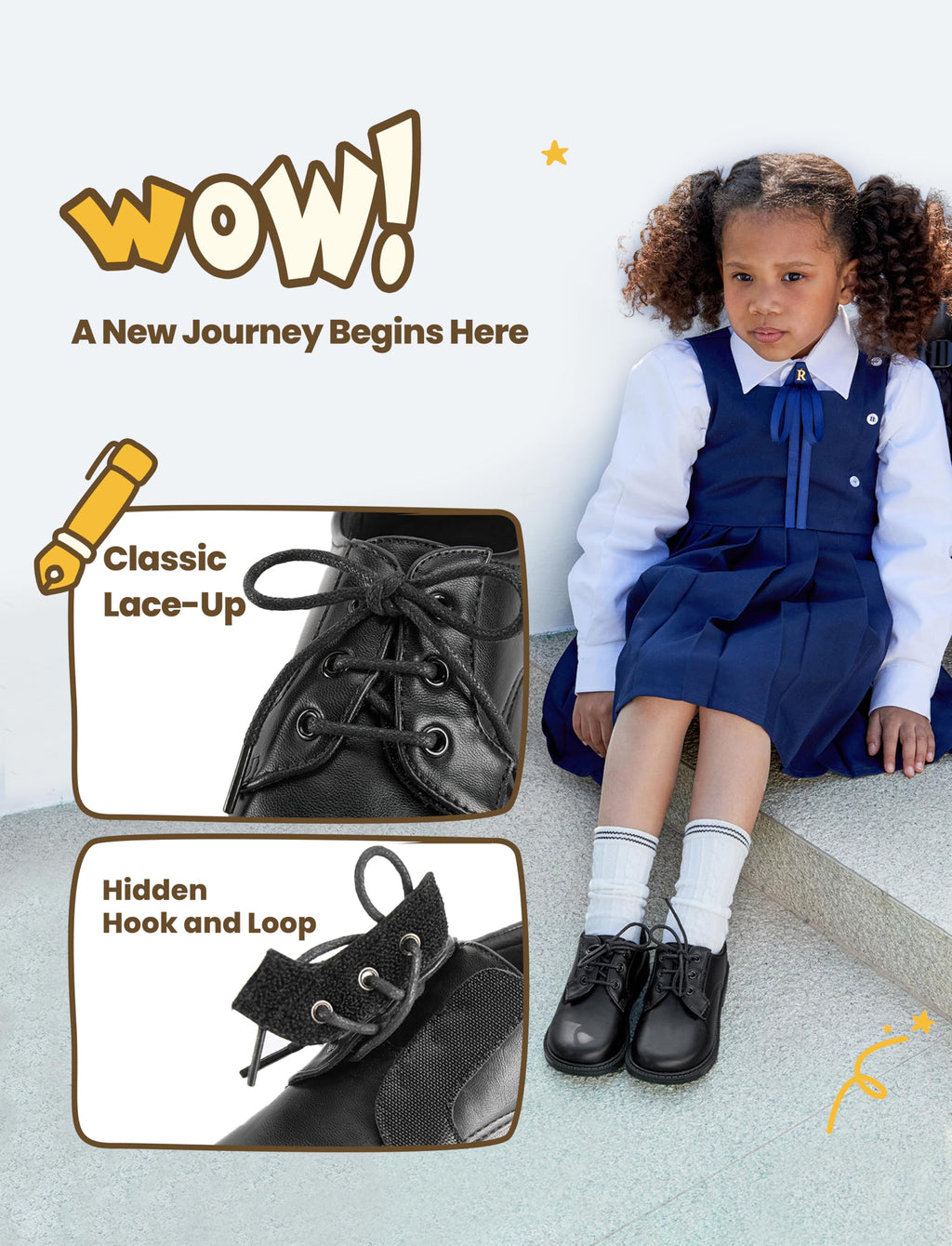 PATPAT Boys Girls Dress Shoes,Oxford Loafers Formal School Shoes for Toddler Little Big Kids