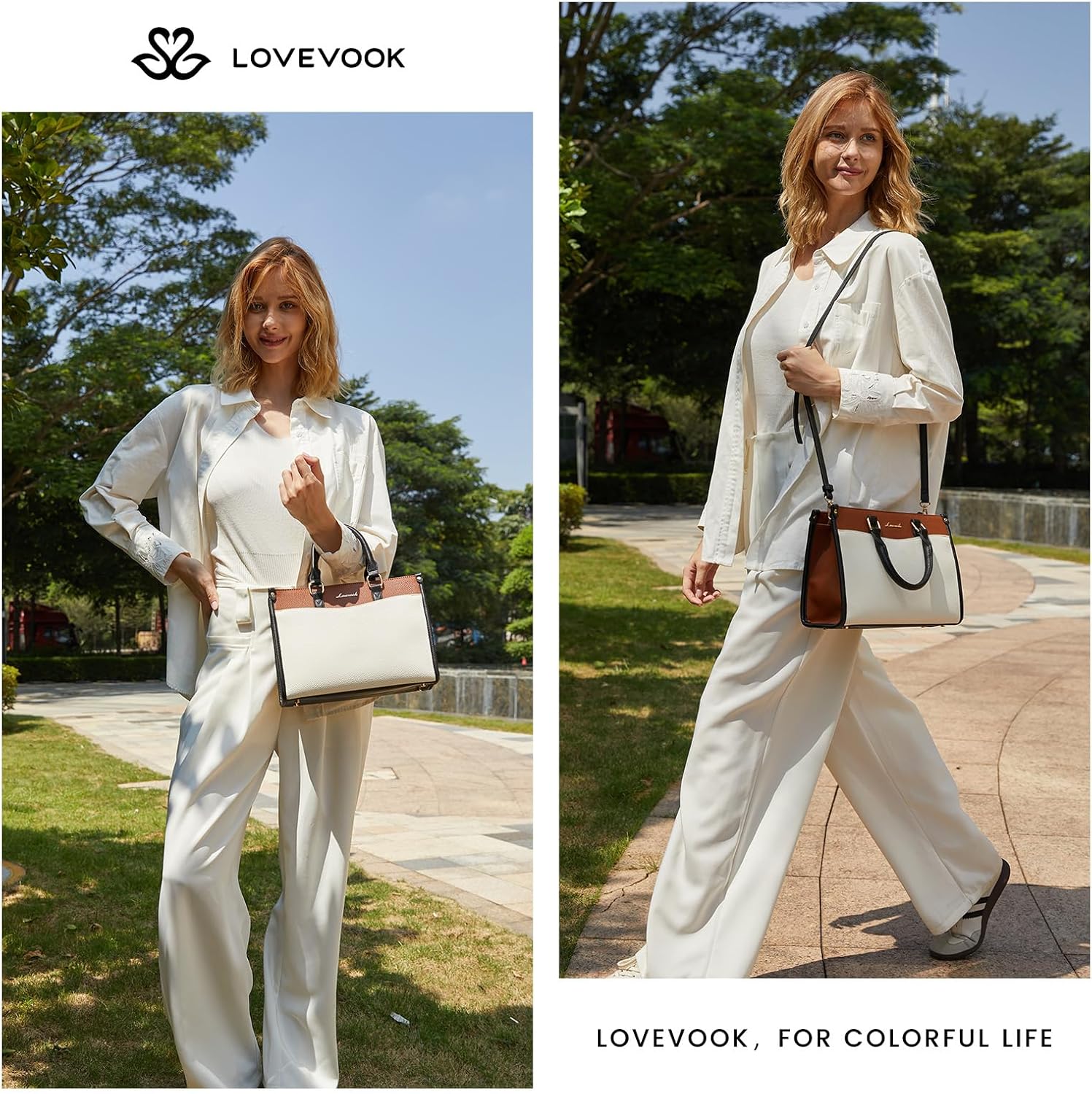 LOVEVOOK Purses and Handbags for Women,Stylish Tote Shoulder Satchel Bag PU Leather Crossbody Top Handle Bags with Zipper