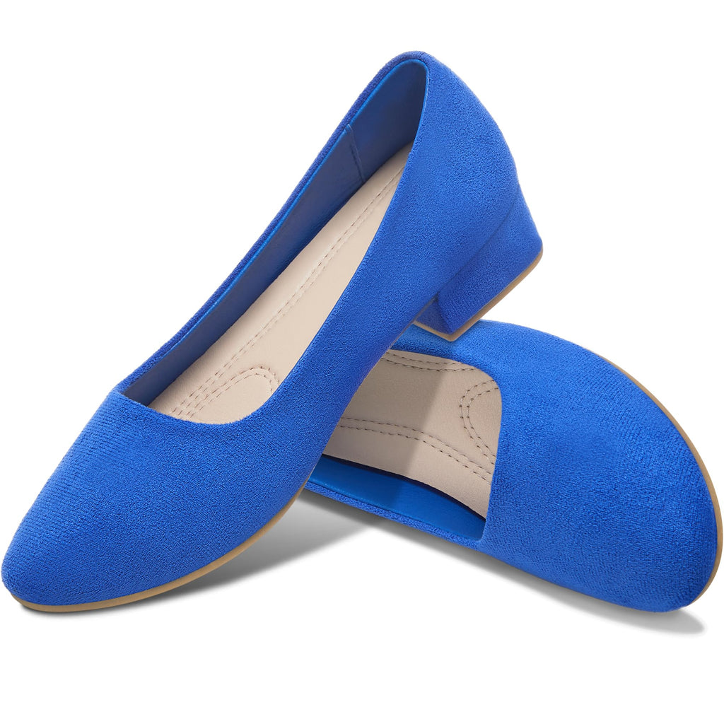 AISFAES Women Pumps Low Chunky Rounded Toe Heels Healed Dress Pumps Elegant Wedges Working Shoes