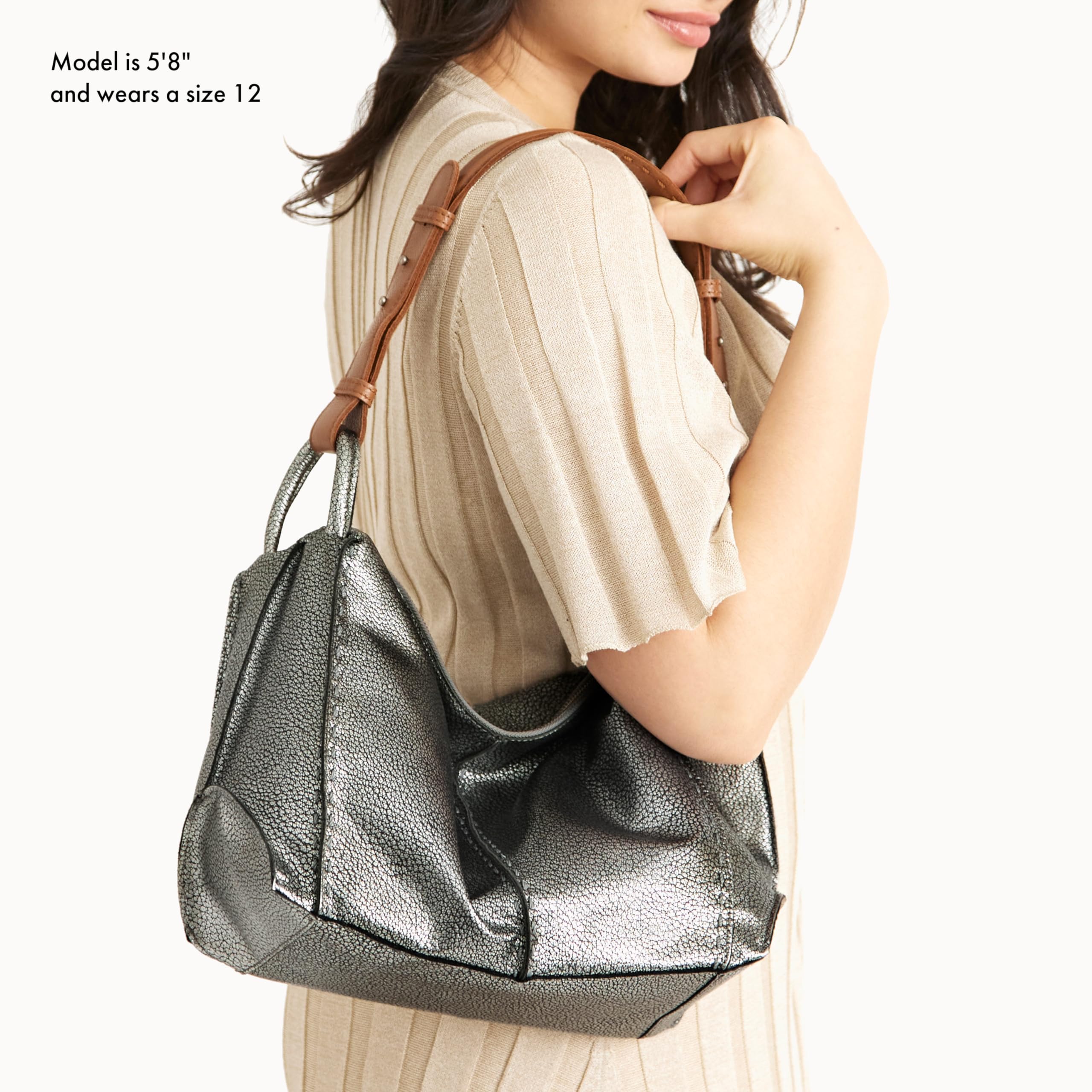 The Sak Los Feliz Hobo Purse - Premium Large Leather Women's Handbag for Everyday & Travel - Durable Purse With Zipper Pocket