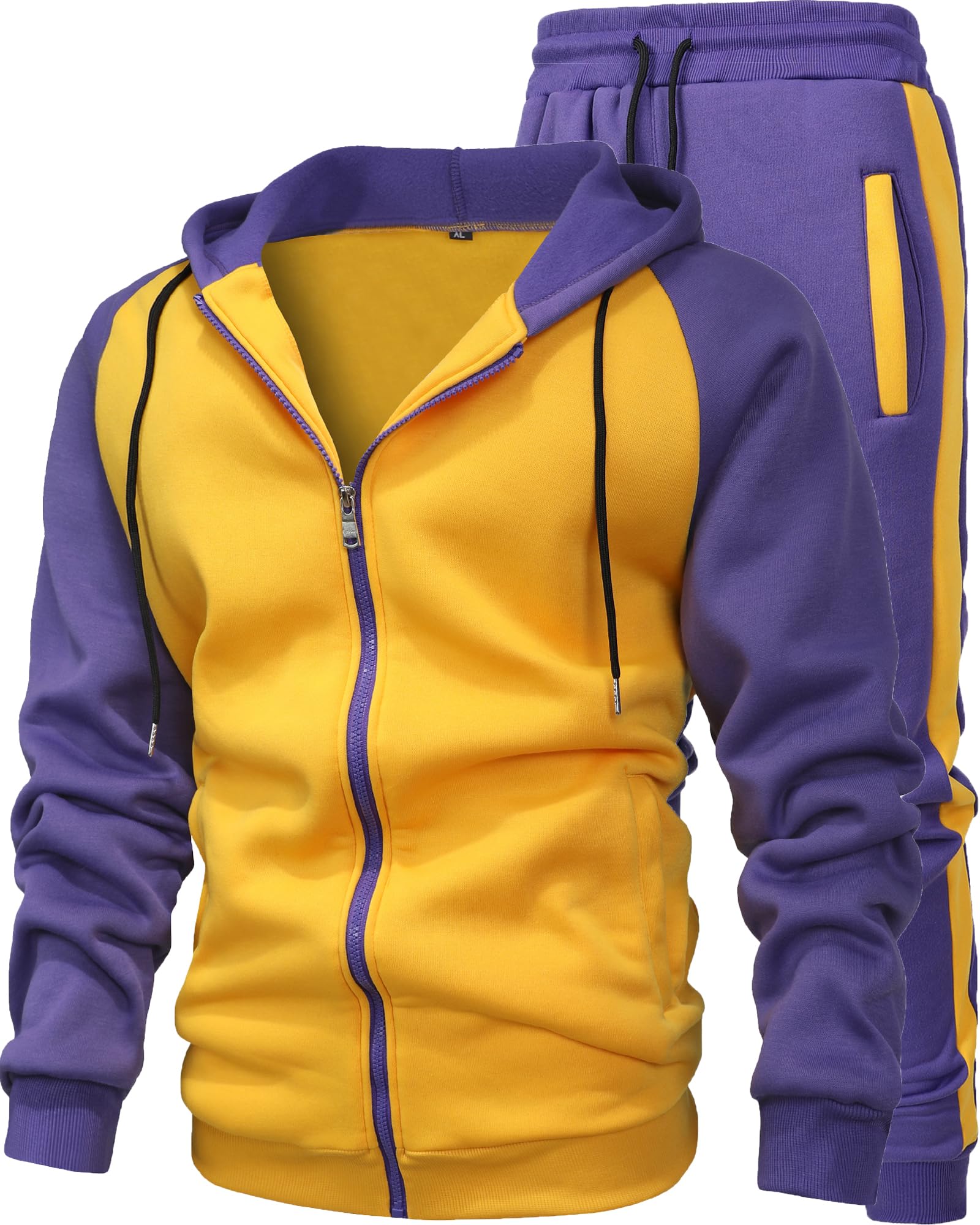 GXAMOY Men's 2 Pieces Tracksuits Running Sports Suits Drawstring Waistband Sweatsuit