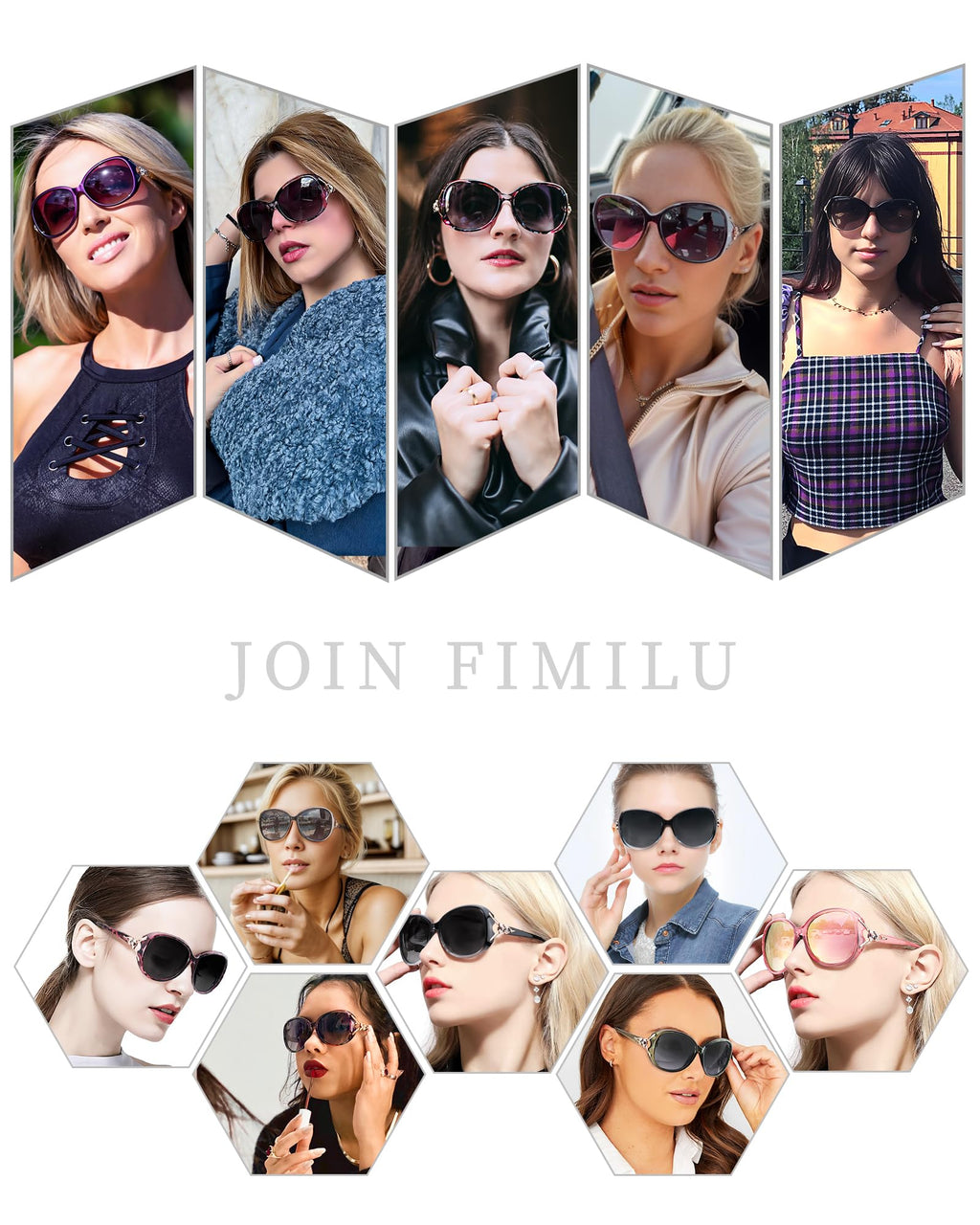 FIMILU Sunglasses for Women Trendy Polarized Sunglasses Oversized Big Sun Glasses Ladies Shades UV Protection